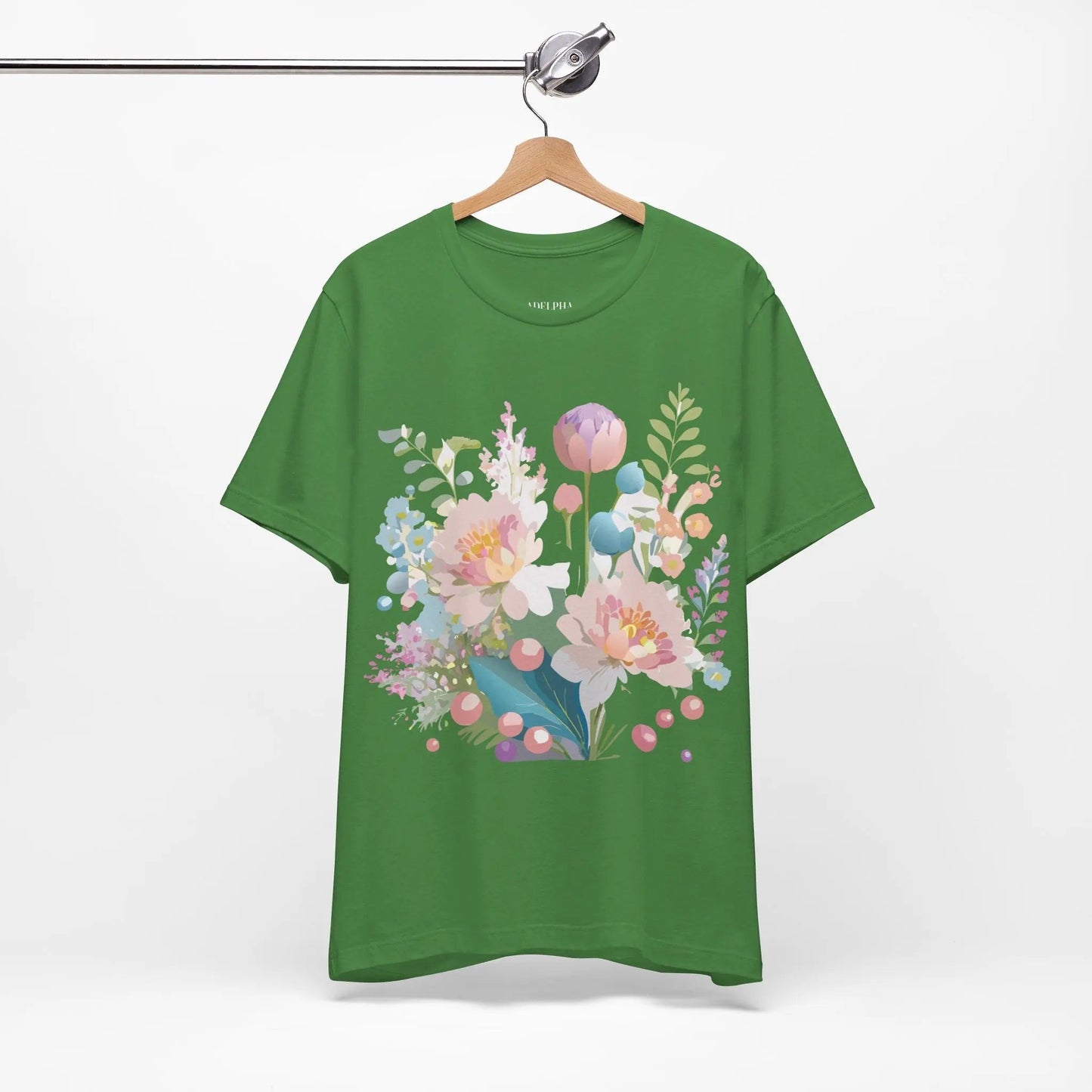 Floral Graphic T Shirt Unisex Jersey Short Sleeve Vintage Art Design From Adelpha