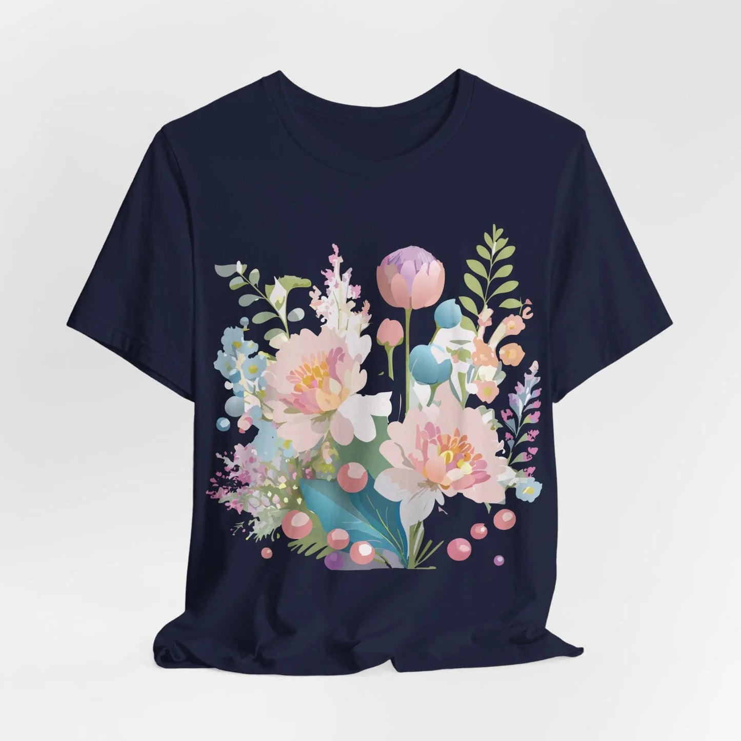 Floral Graphic T Shirt Unisex Jersey Short Sleeve Vintage Art Design From Adelpha