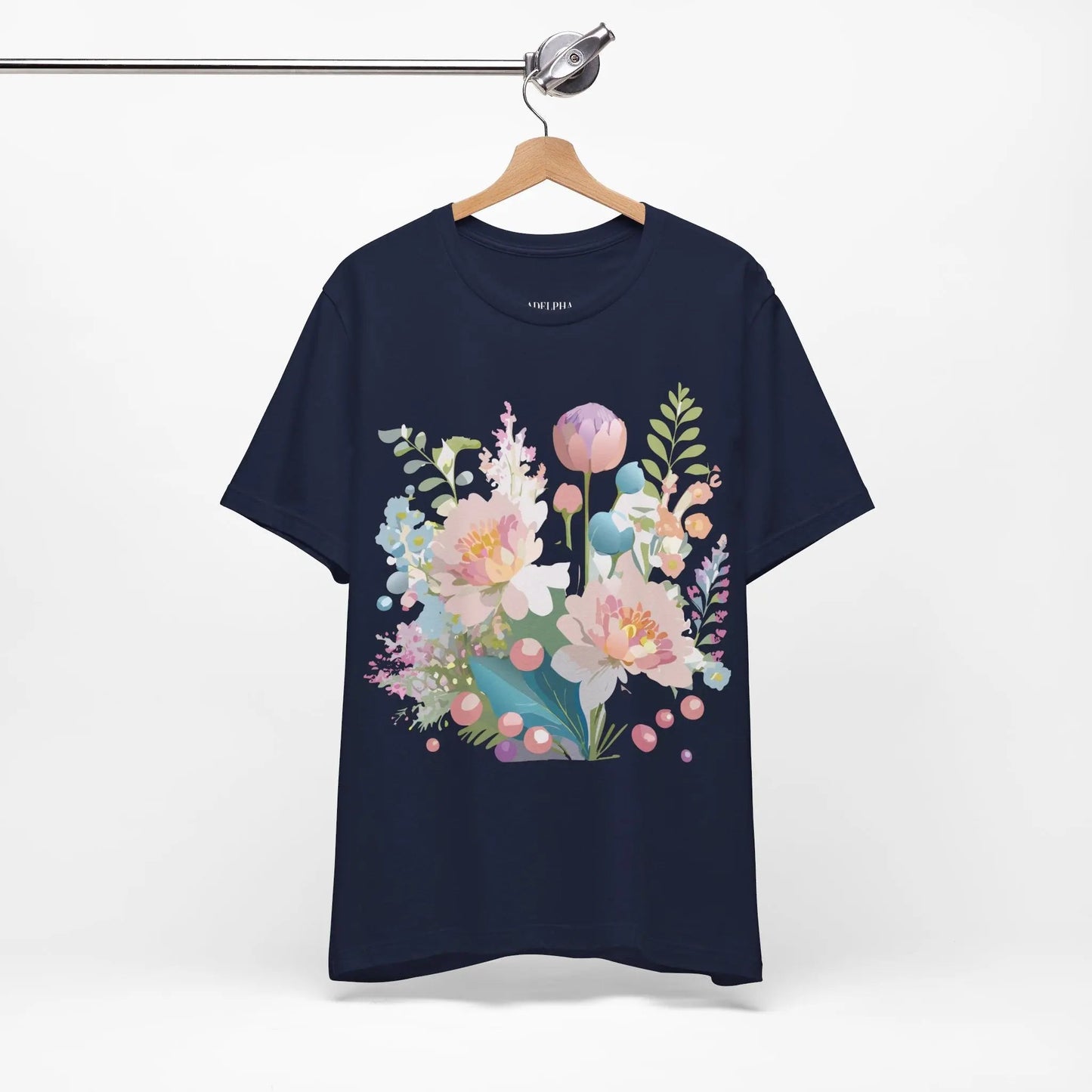 Floral Graphic T Shirt Unisex Jersey Short Sleeve Vintage Art Design From Adelpha