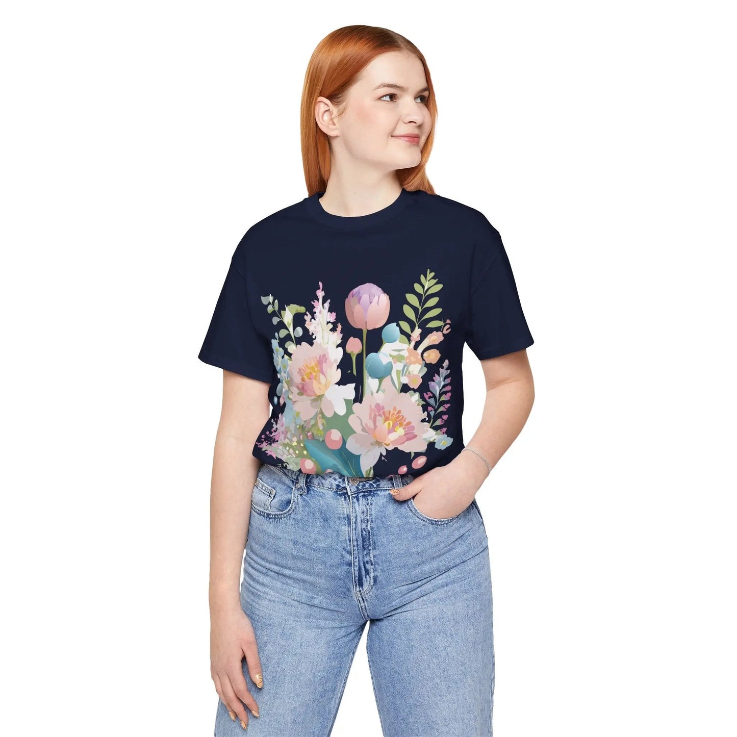 Floral Graphic T Shirt Unisex Jersey Short Sleeve Vintage Art Design From Adelpha