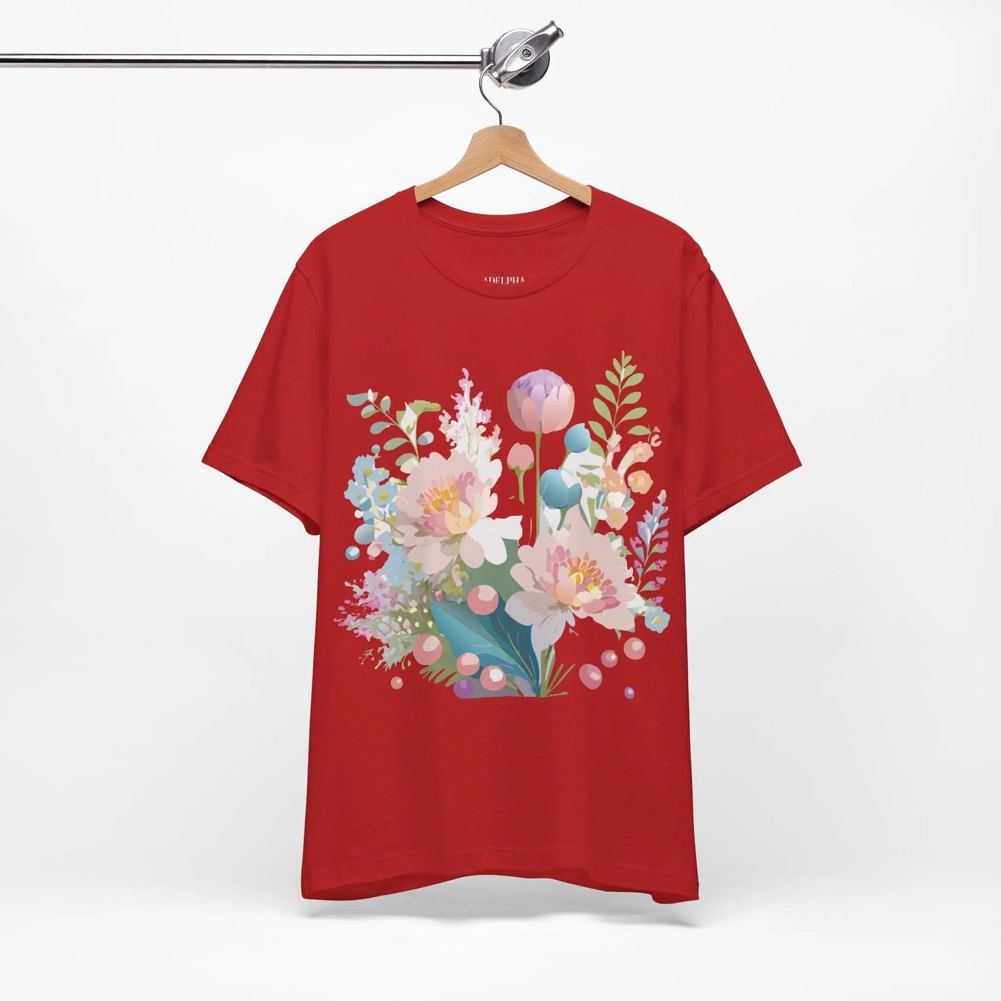 Floral Graphic T Shirt Unisex Jersey Short Sleeve Vintage Art Design From Adelpha