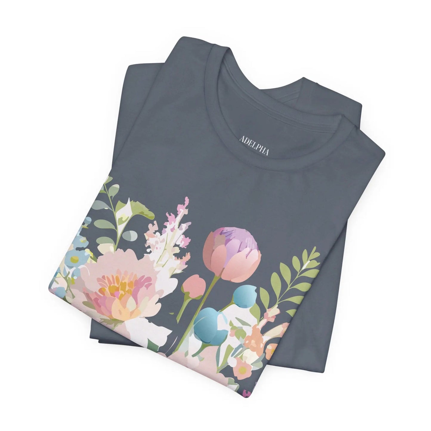 Floral Graphic T Shirt Unisex Jersey Short Sleeve Vintage Art Design From Adelpha
