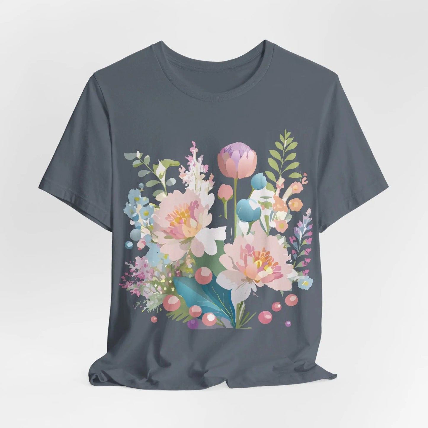 Floral Graphic T Shirt Unisex Jersey Short Sleeve Vintage Art Design From Adelpha