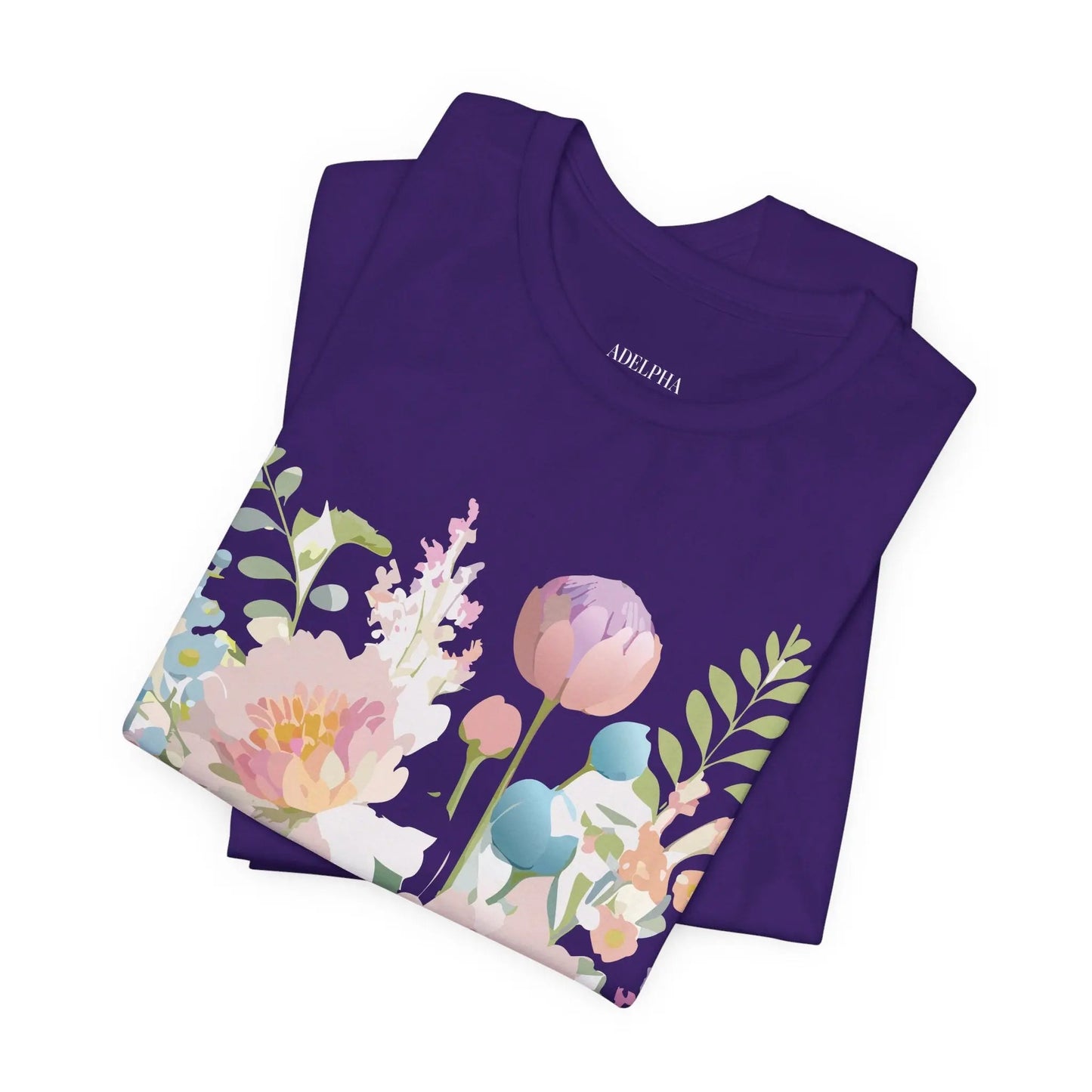Floral Graphic T Shirt Unisex Jersey Short Sleeve Vintage Art Design From Adelpha