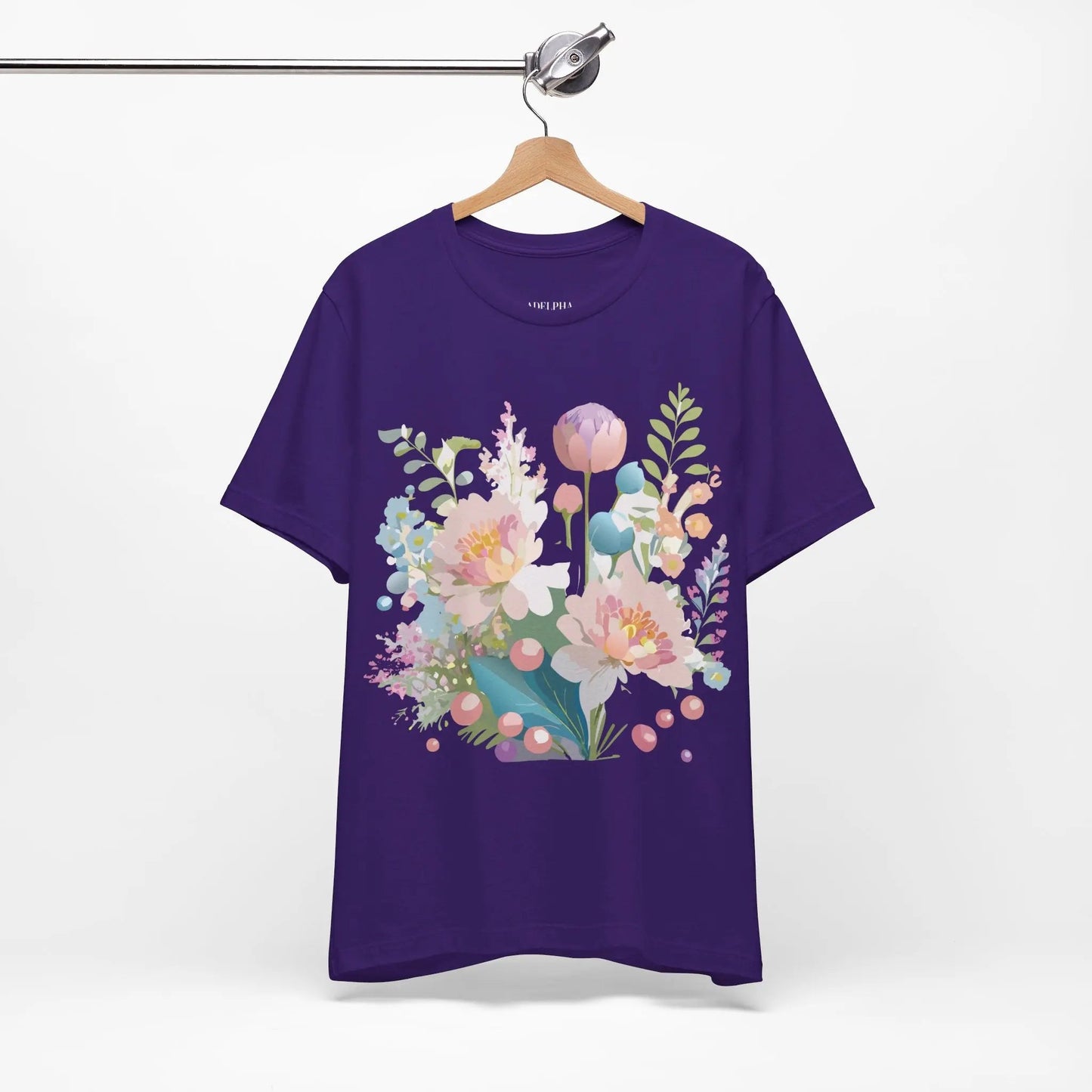 Floral Graphic T Shirt Unisex Jersey Short Sleeve Vintage Art Design From Adelpha