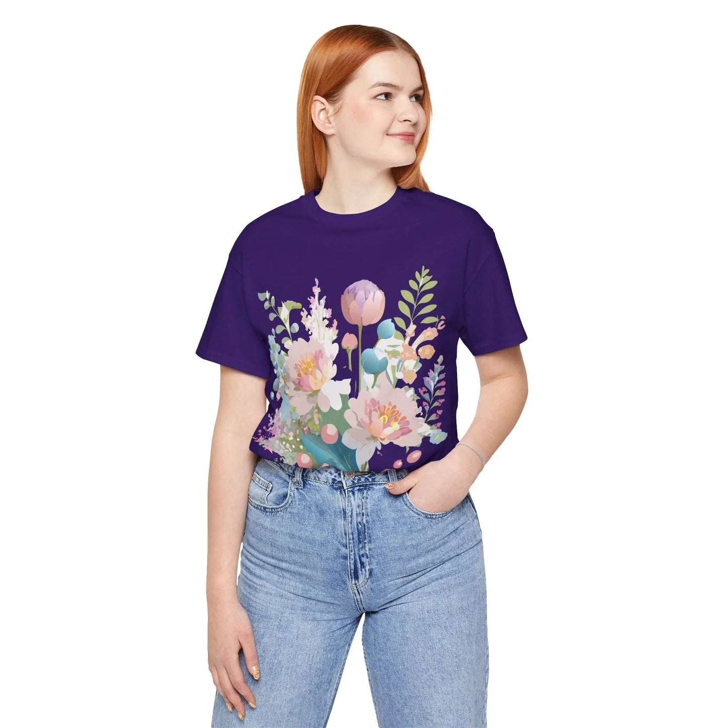 Floral Graphic T Shirt Unisex Jersey Short Sleeve Vintage Art Design From Adelpha