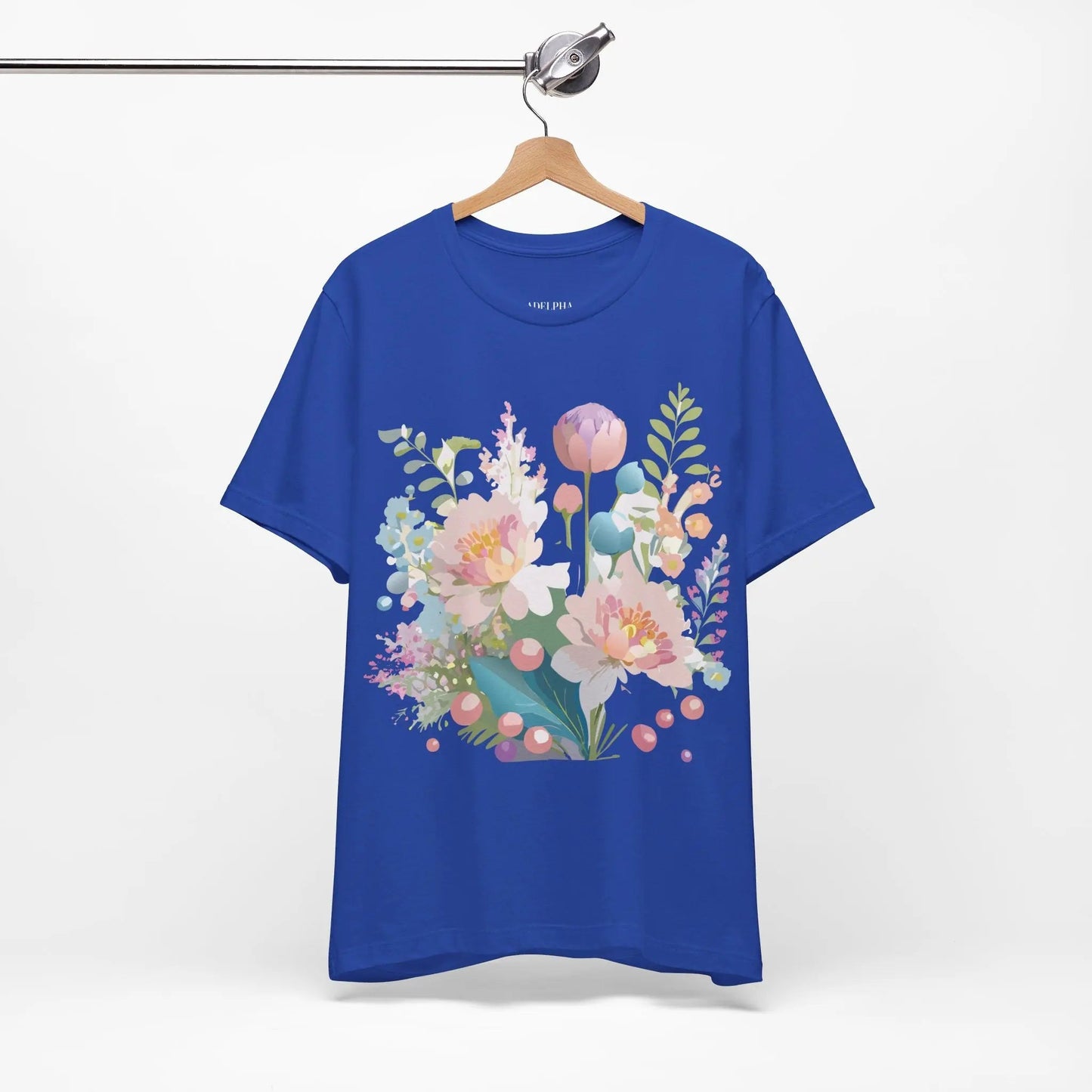 Floral Graphic T Shirt Unisex Jersey Short Sleeve Vintage Art Design From Adelpha