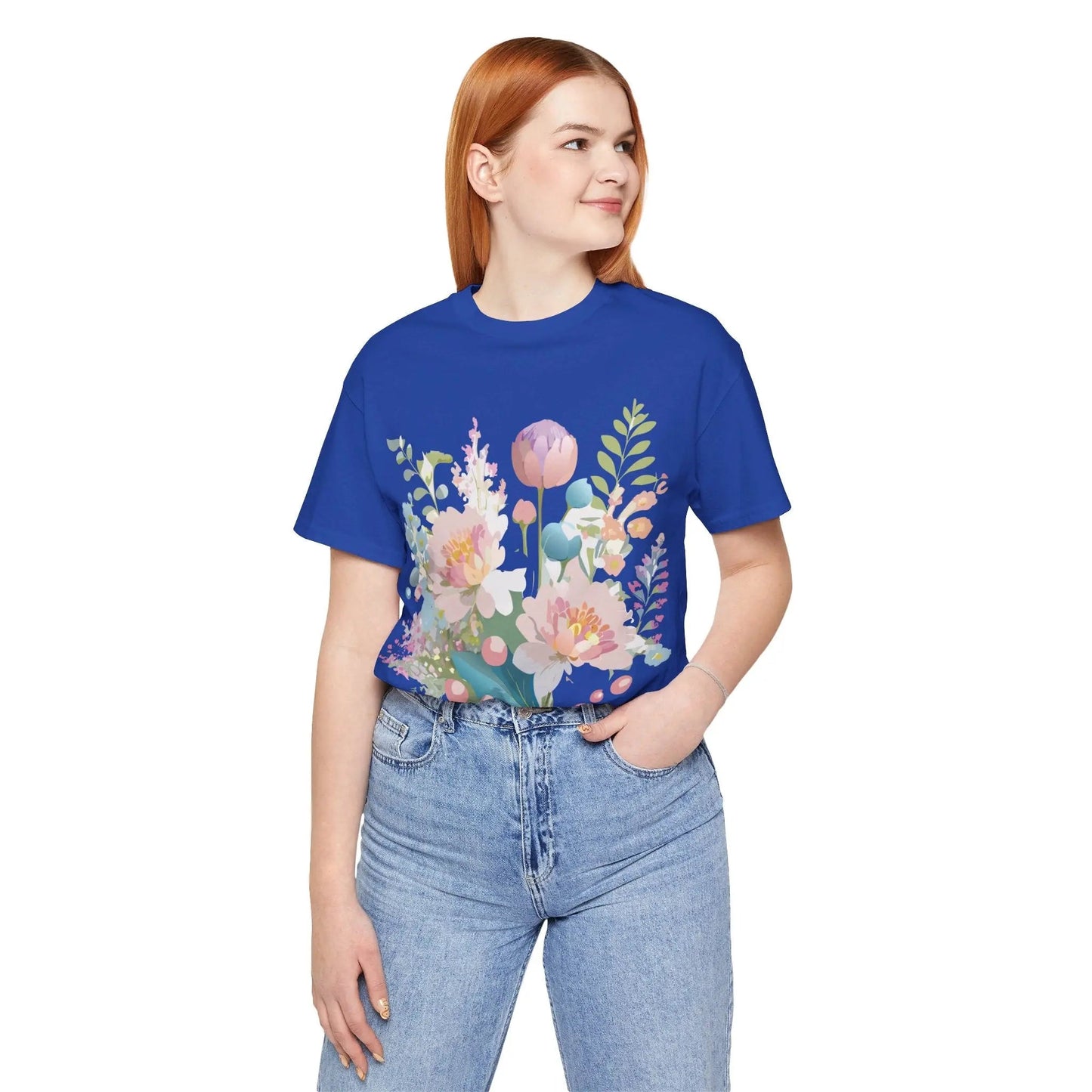 Floral Graphic T Shirt Unisex Jersey Short Sleeve Vintage Art Design From Adelpha
