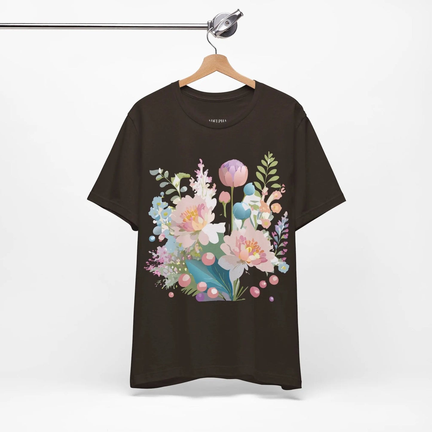 Floral Graphic T Shirt Unisex Jersey Short Sleeve Vintage Art Design From Adelpha