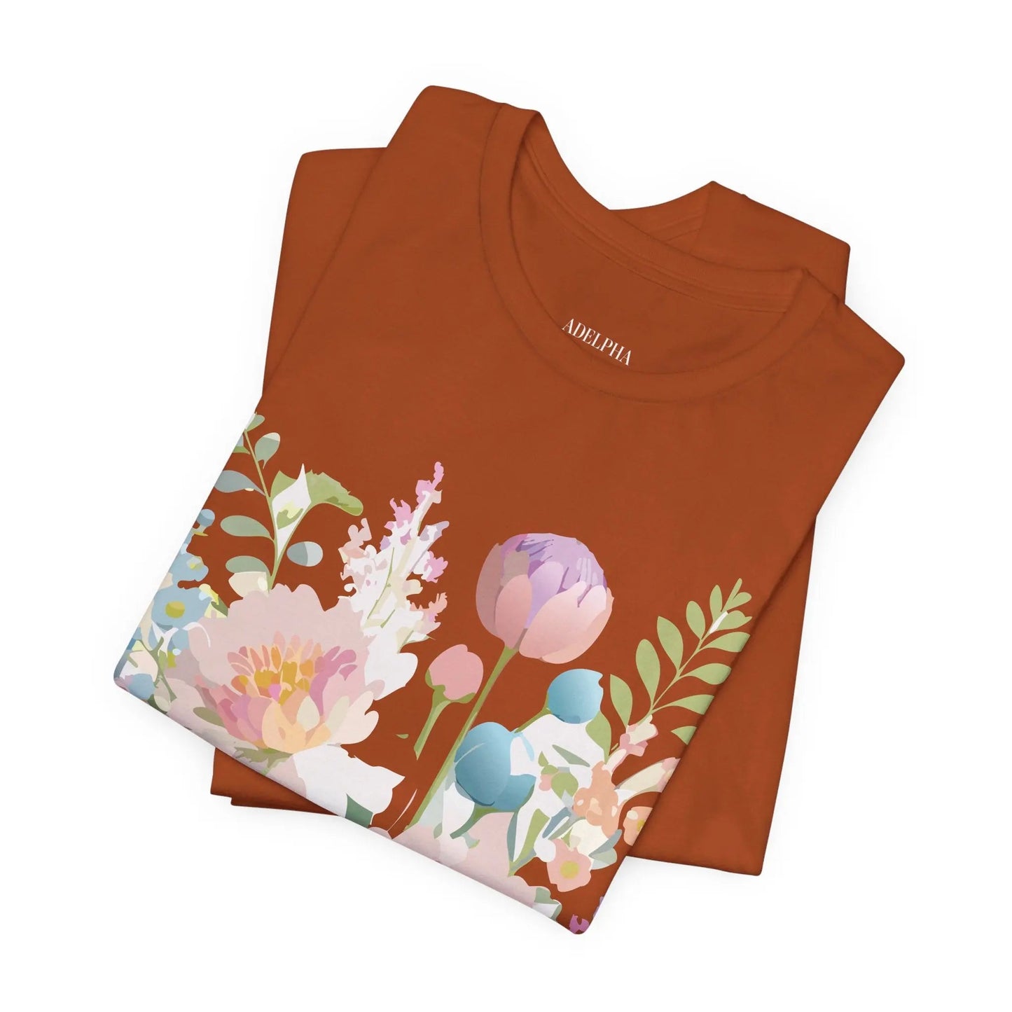 Floral Graphic T Shirt Unisex Jersey Short Sleeve Vintage Art Design From Adelpha