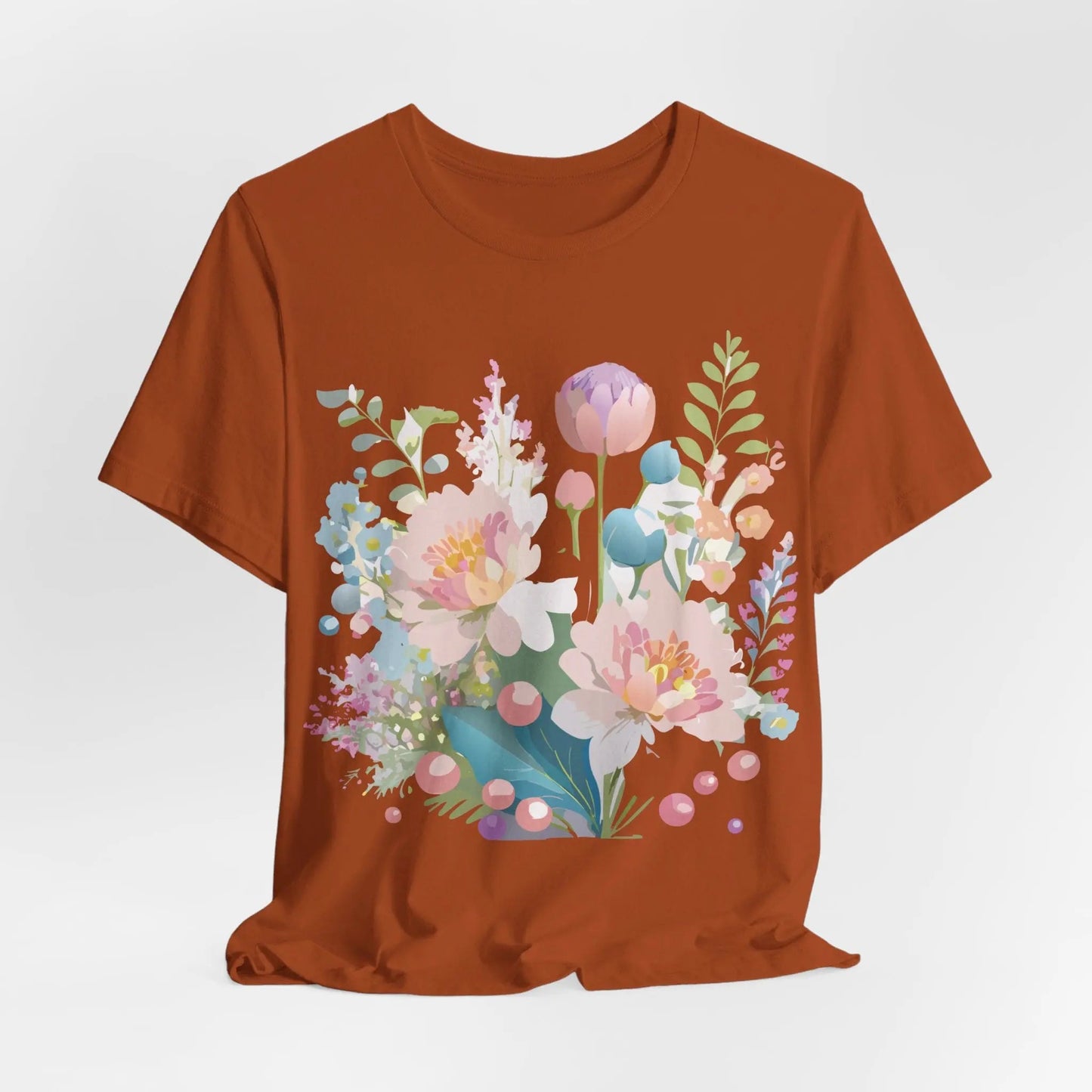 Floral Graphic T Shirt Unisex Jersey Short Sleeve Vintage Art Design From Adelpha
