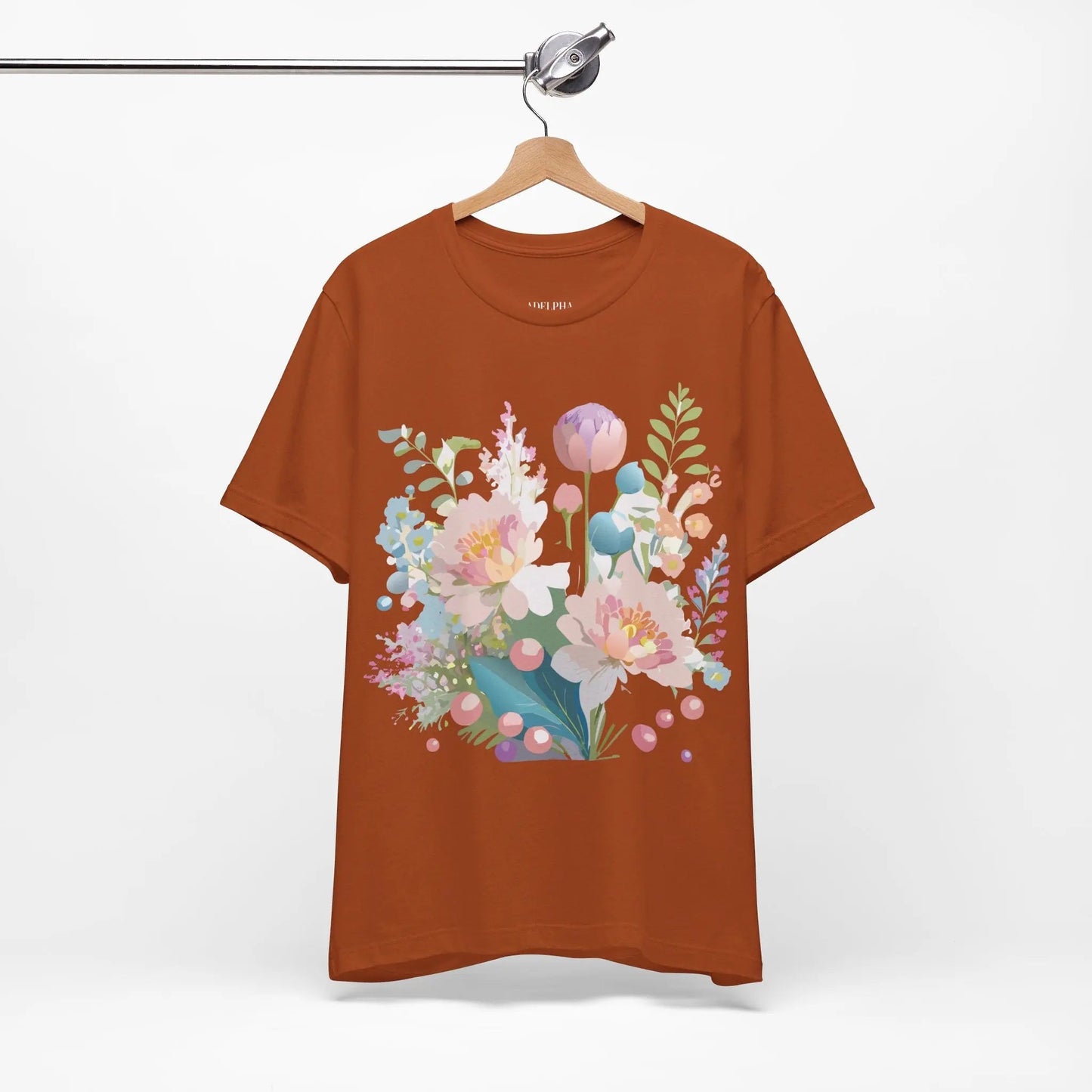 Floral Graphic T Shirt Unisex Jersey Short Sleeve Vintage Art Design From Adelpha