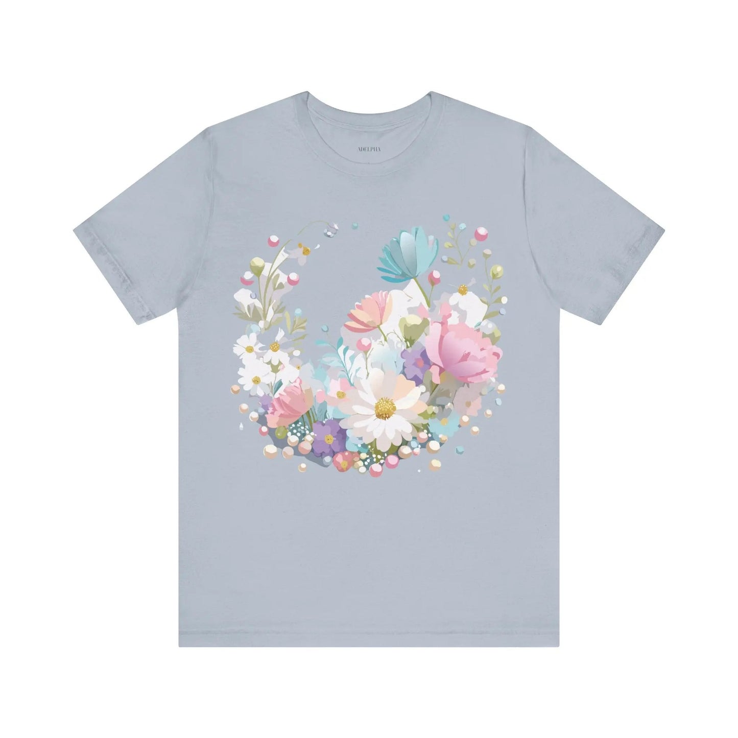 Unisex Graphic Tee With Vintage Inspired Floral Artwork From Adelpha Jersey Short Sleeve