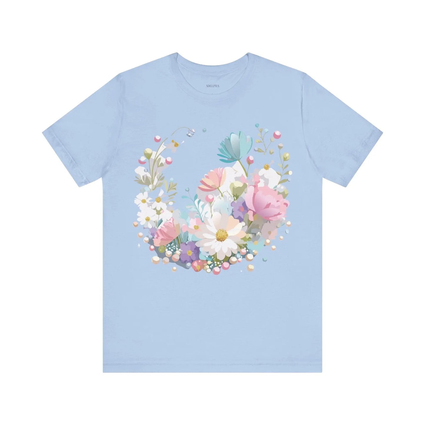 Unisex Graphic Tee With Vintage Inspired Floral Artwork From Adelpha Jersey Short Sleeve