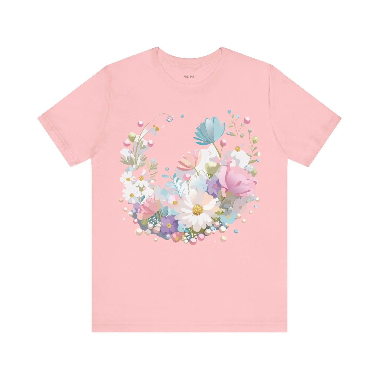 Unisex Graphic Tee With Vintage Inspired Floral Artwork From Adelpha Jersey Short Sleeve