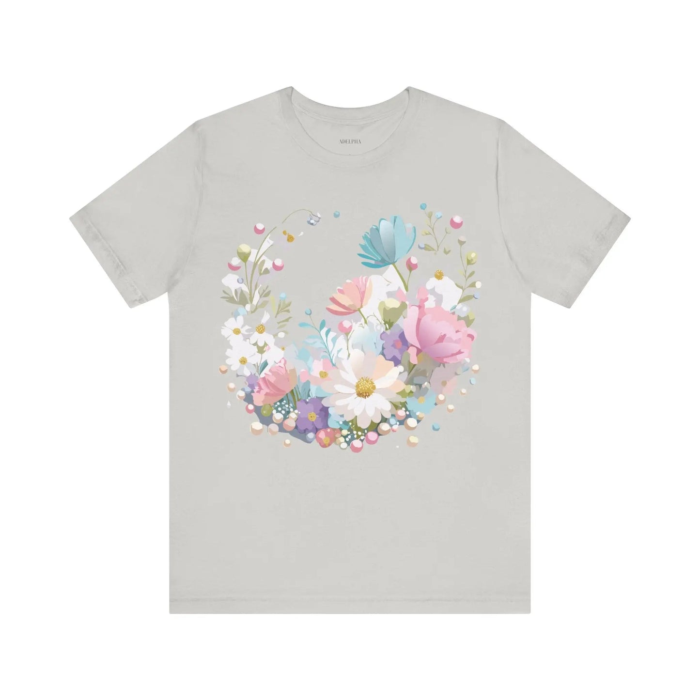 Unisex Graphic Tee With Vintage Inspired Floral Artwork From Adelpha Jersey Short Sleeve