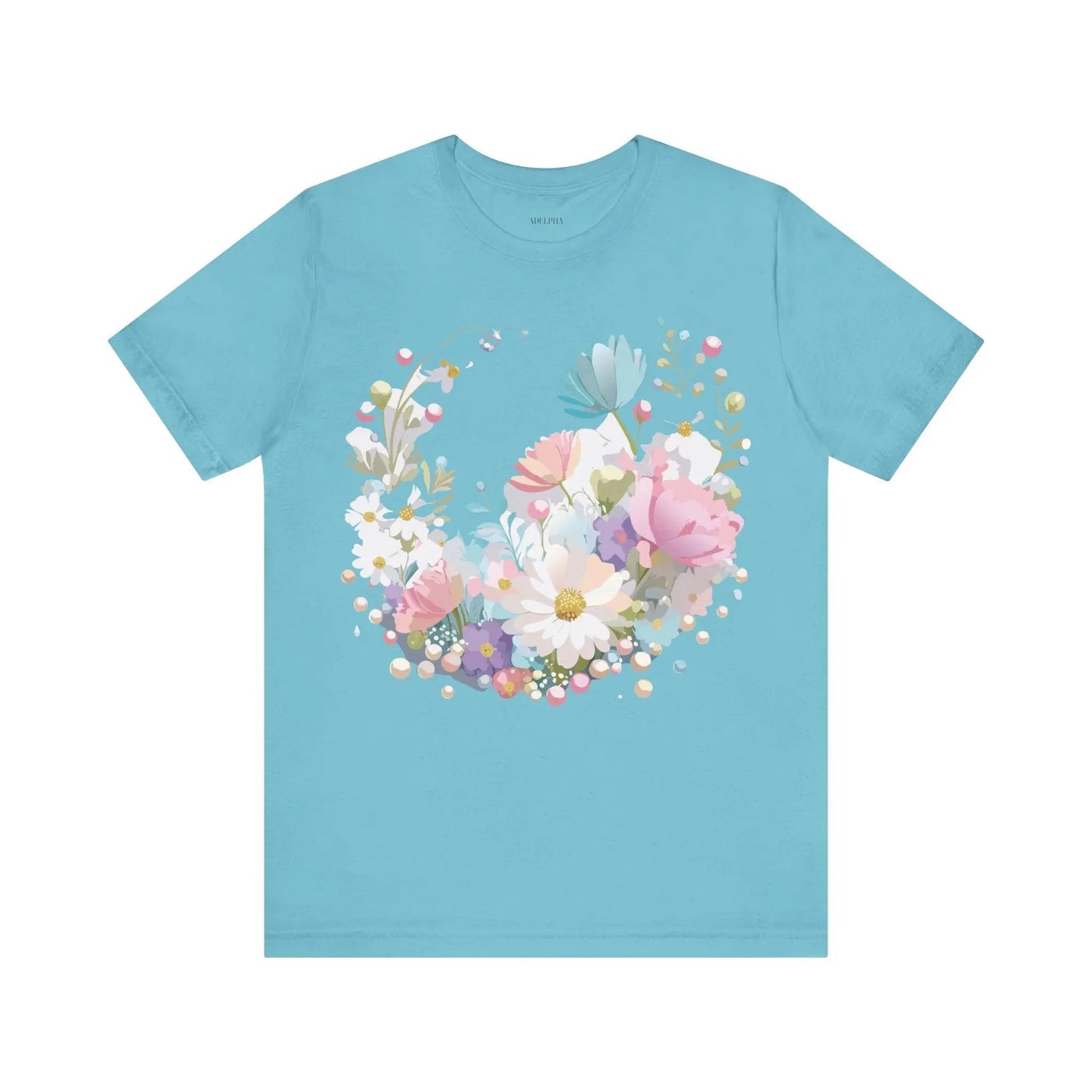 Unisex Graphic Tee With Vintage Inspired Floral Artwork From Adelpha Jersey Short Sleeve