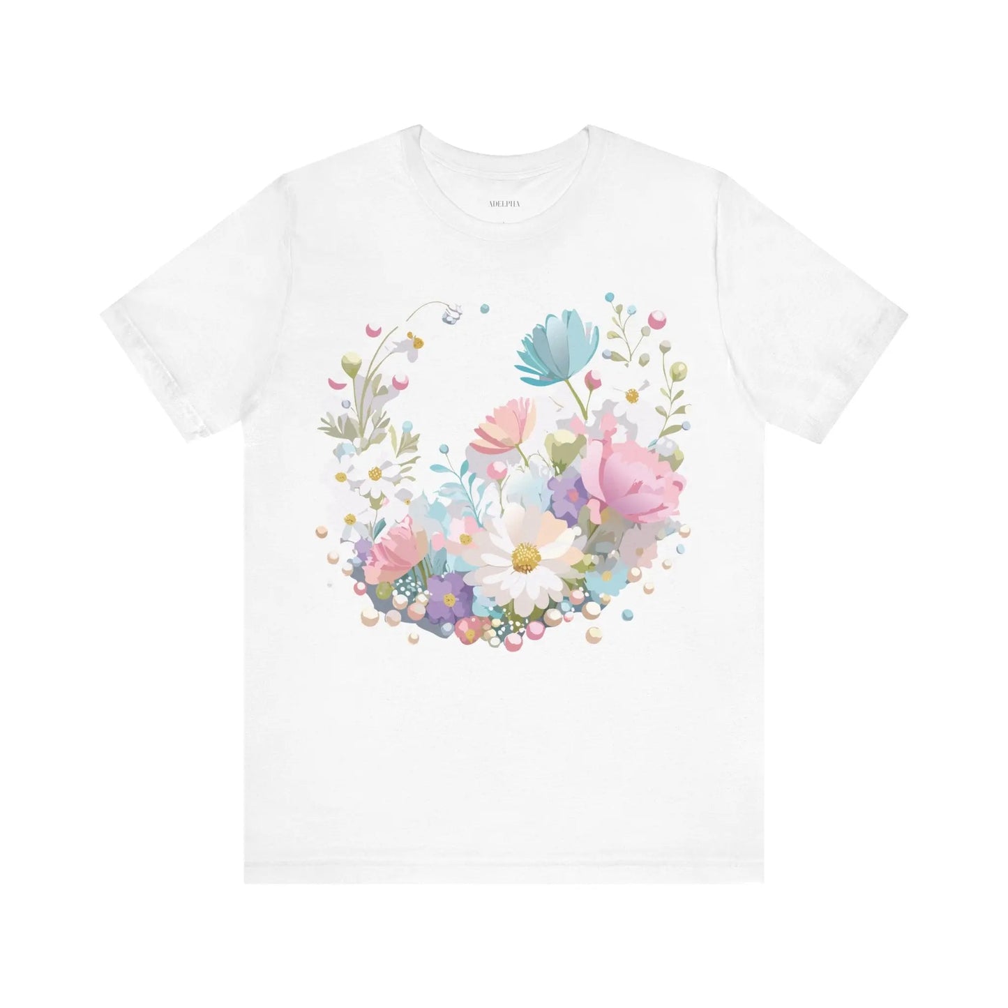 Unisex Graphic Tee With Vintage Inspired Floral Artwork From Adelpha Jersey Short Sleeve