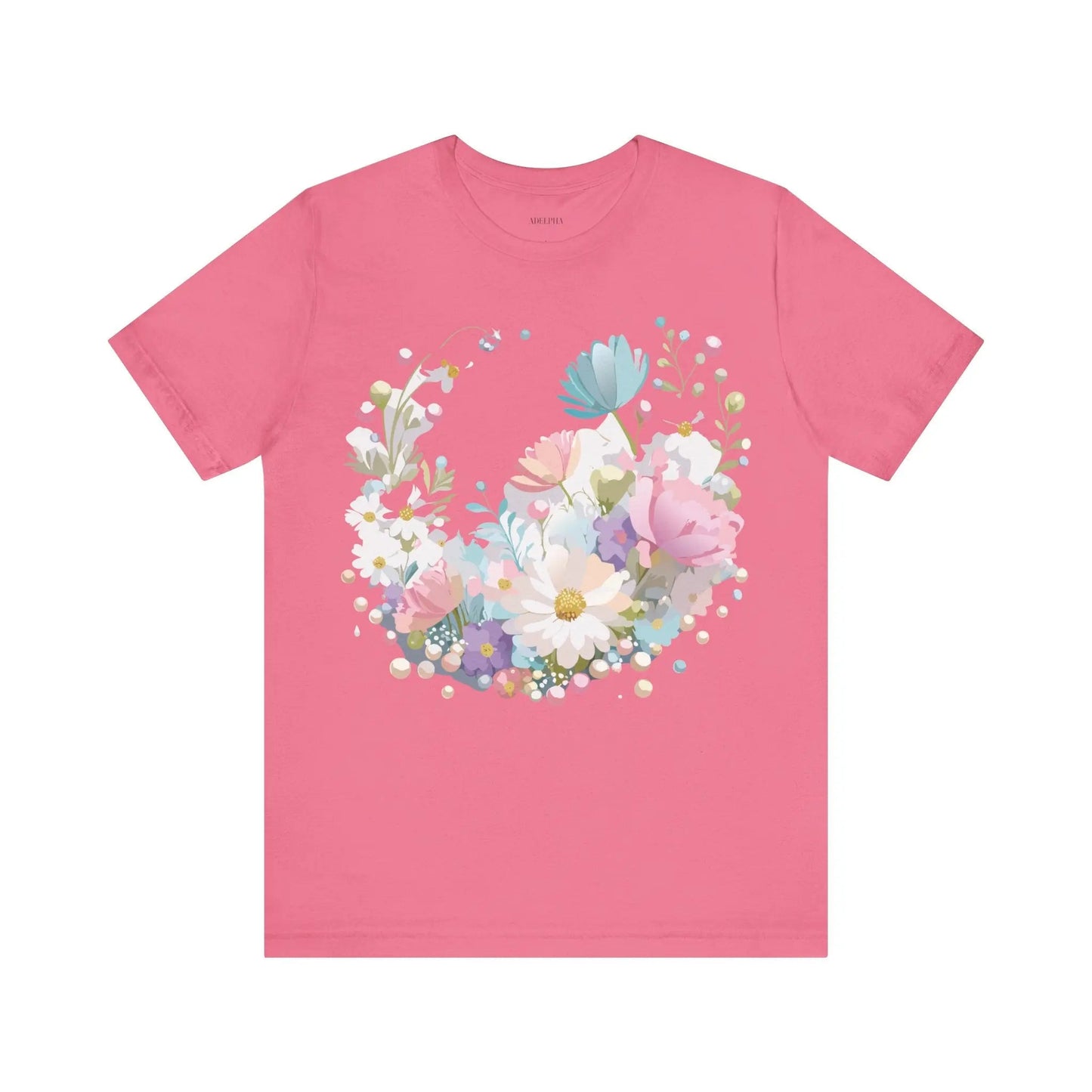 Unisex Graphic Tee With Vintage Inspired Floral Artwork From Adelpha Jersey Short Sleeve
