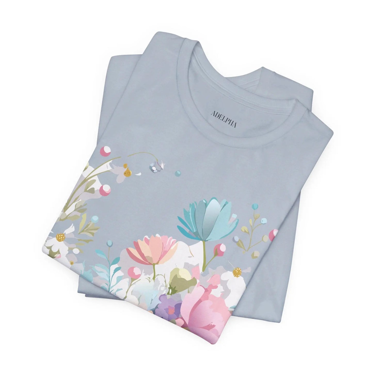 Unisex Graphic Tee With Vintage Inspired Floral Artwork From Adelpha Jersey Short Sleeve