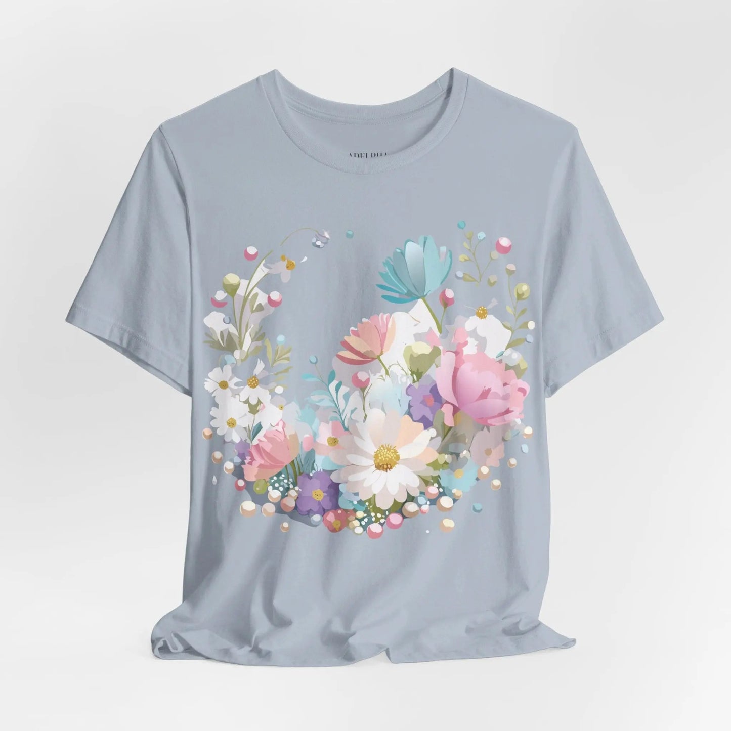 Unisex Graphic Tee With Vintage Inspired Floral Artwork From Adelpha Jersey Short Sleeve