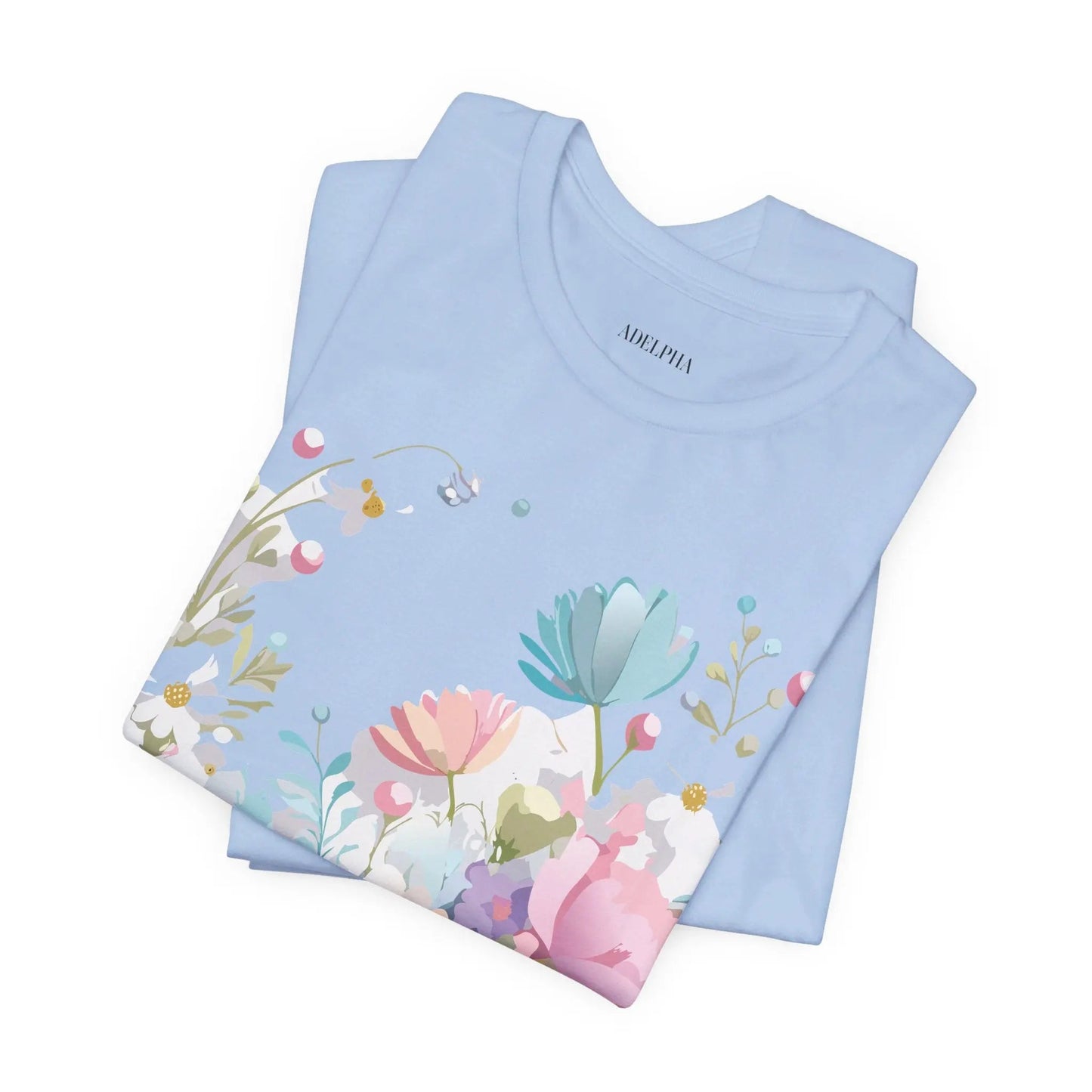 Unisex Graphic Tee With Vintage Inspired Floral Artwork From Adelpha Jersey Short Sleeve