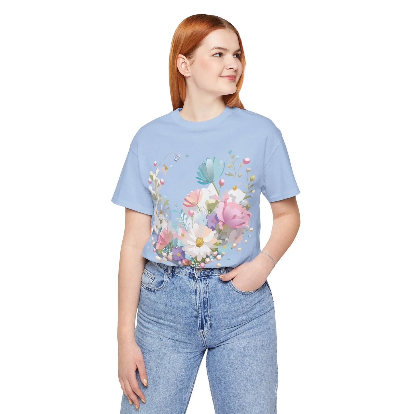 Unisex Graphic Tee With Vintage Inspired Floral Artwork From Adelpha Jersey Short Sleeve