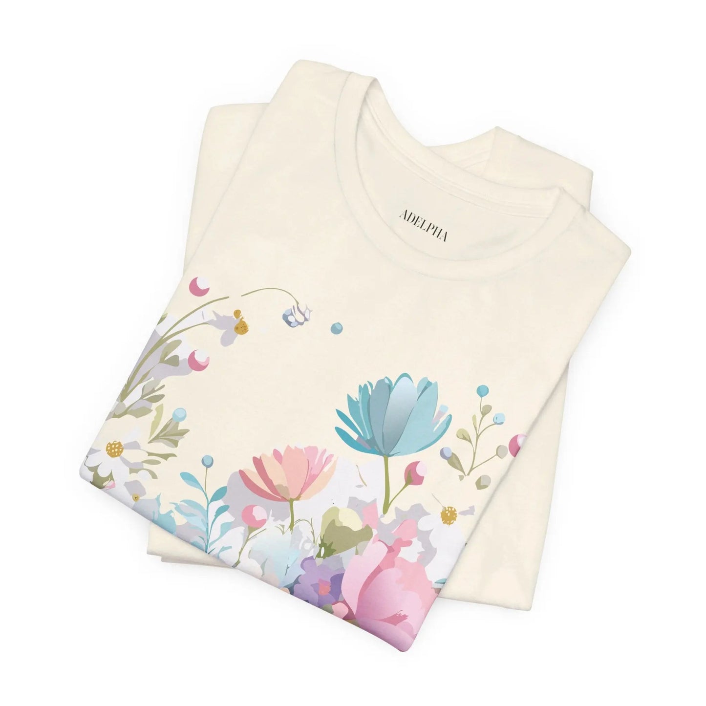 Unisex Graphic Tee With Vintage Inspired Floral Artwork From Adelpha Jersey Short Sleeve