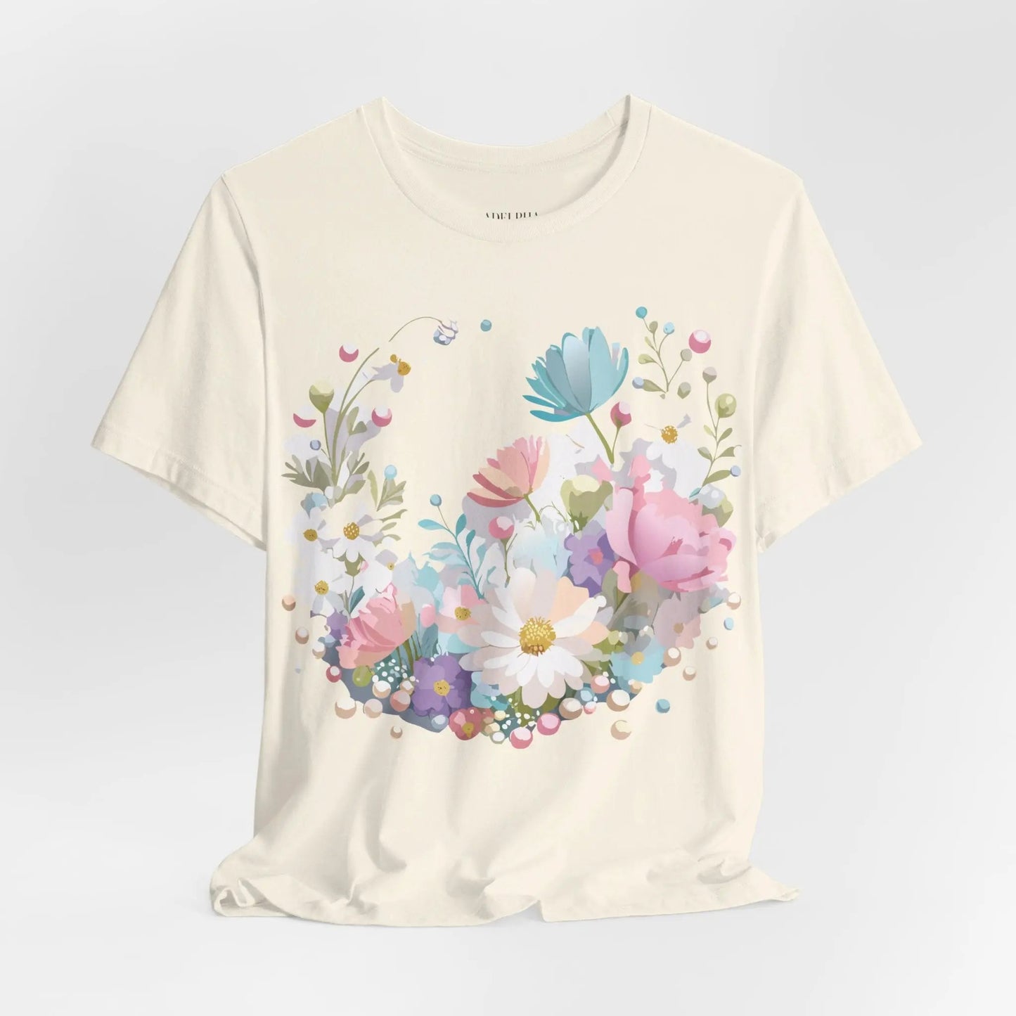 Unisex Graphic Tee With Vintage Inspired Floral Artwork From Adelpha Jersey Short Sleeve