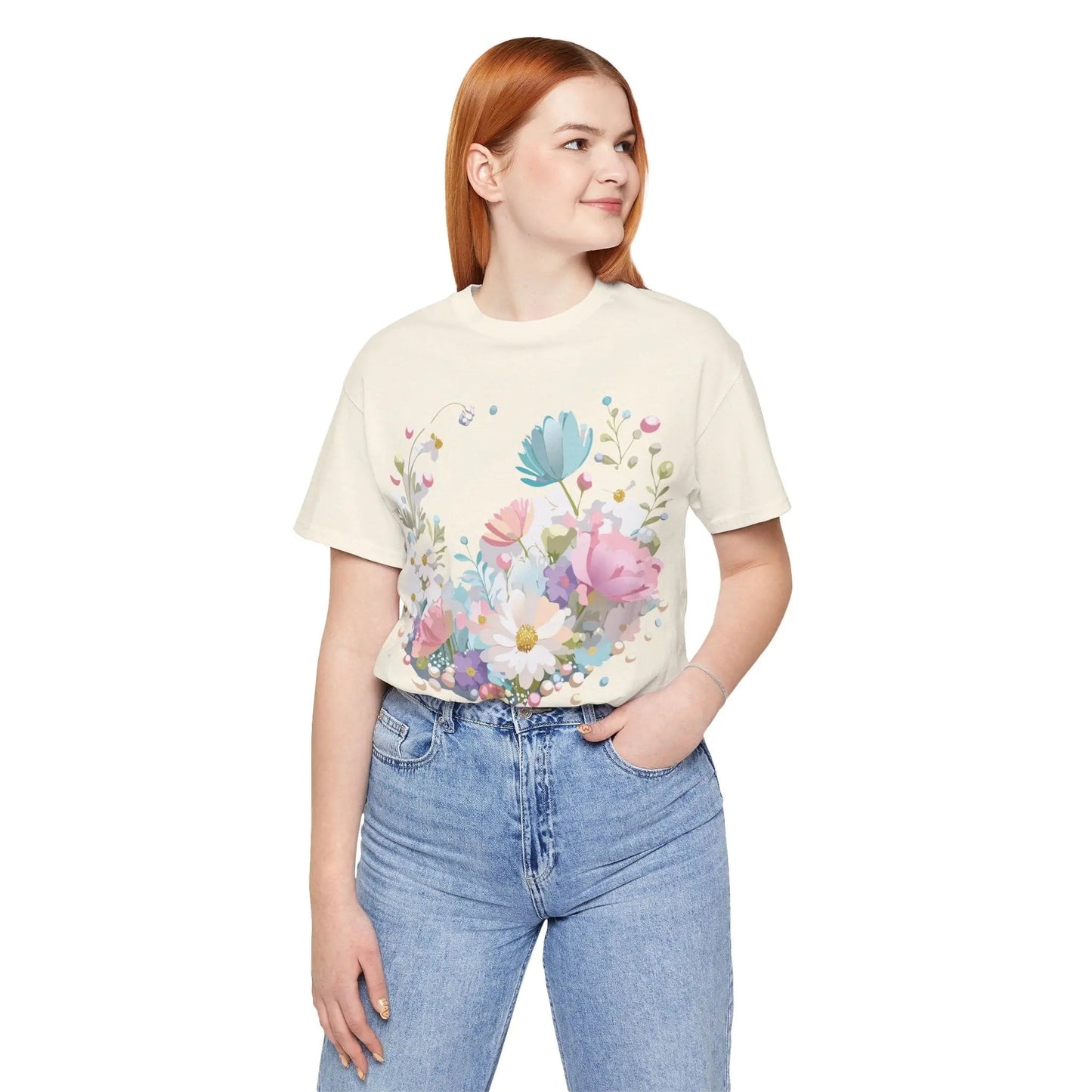 Unisex Graphic Tee With Vintage Inspired Floral Artwork From Adelpha Jersey Short Sleeve