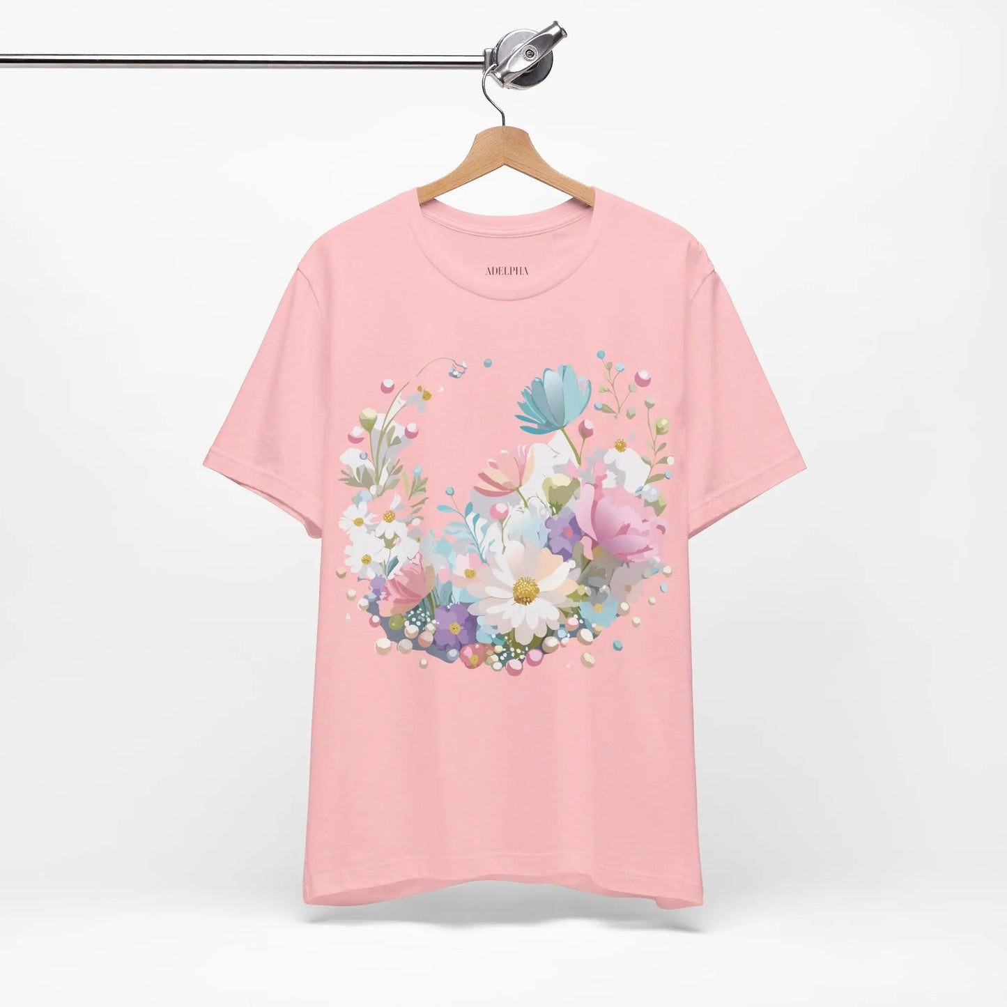 Unisex Graphic Tee With Vintage Inspired Floral Artwork From Adelpha Jersey Short Sleeve
