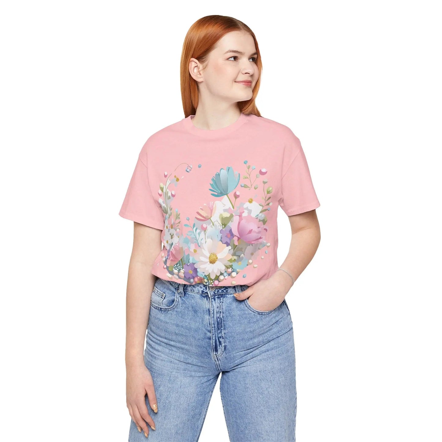 Unisex Graphic Tee With Vintage Inspired Floral Artwork From Adelpha Jersey Short Sleeve