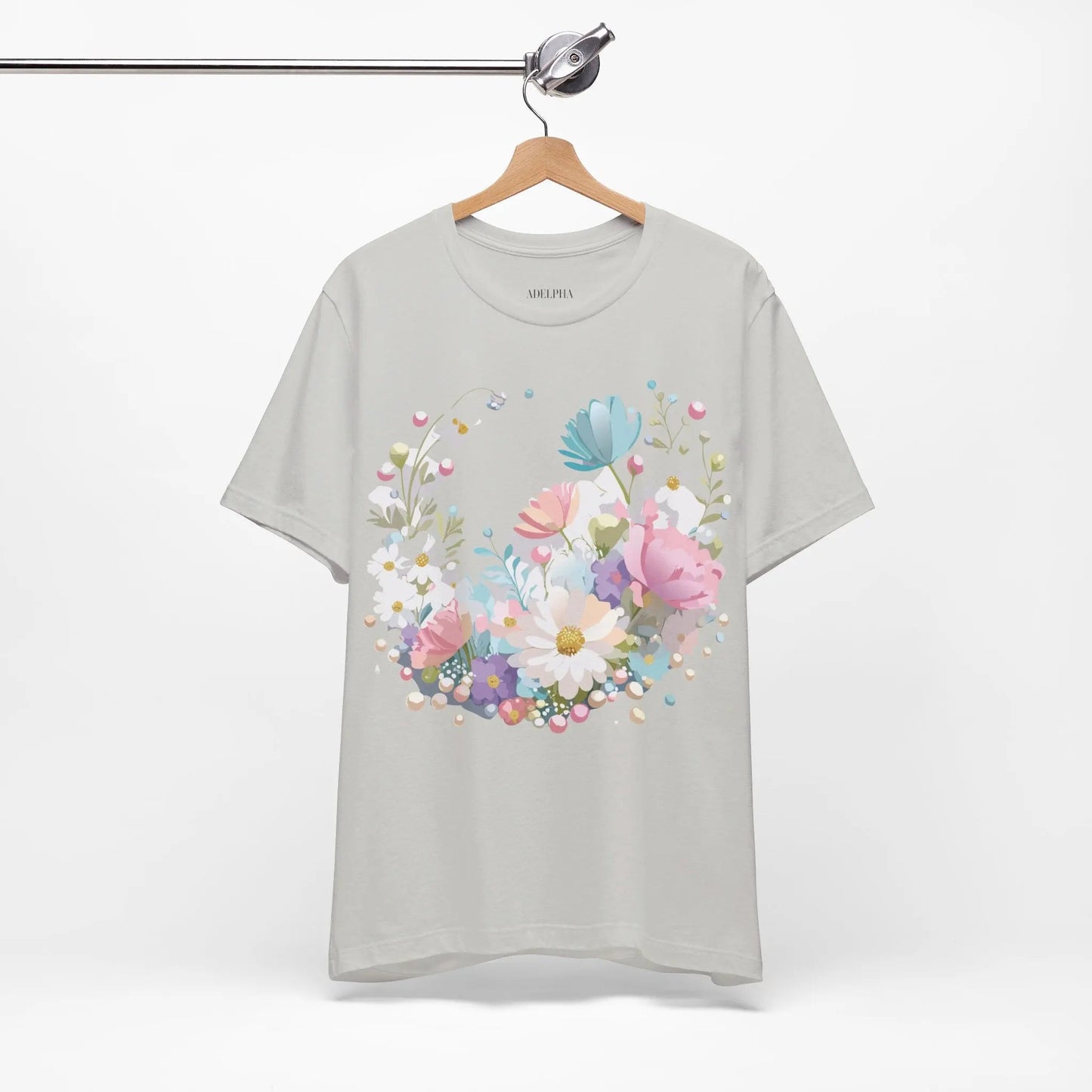 Unisex Graphic Tee With Vintage Inspired Floral Artwork From Adelpha Jersey Short Sleeve