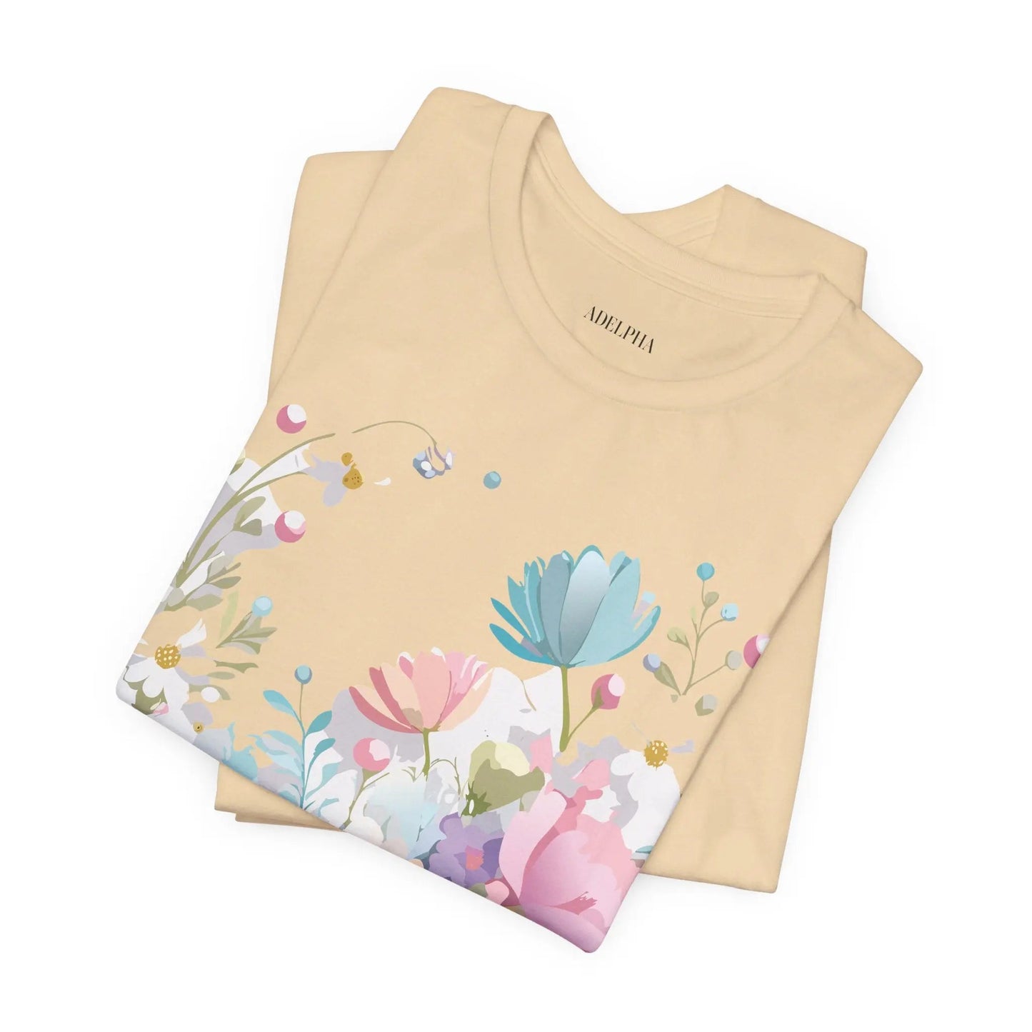 Unisex Graphic Tee With Vintage Inspired Floral Artwork From Adelpha Jersey Short Sleeve