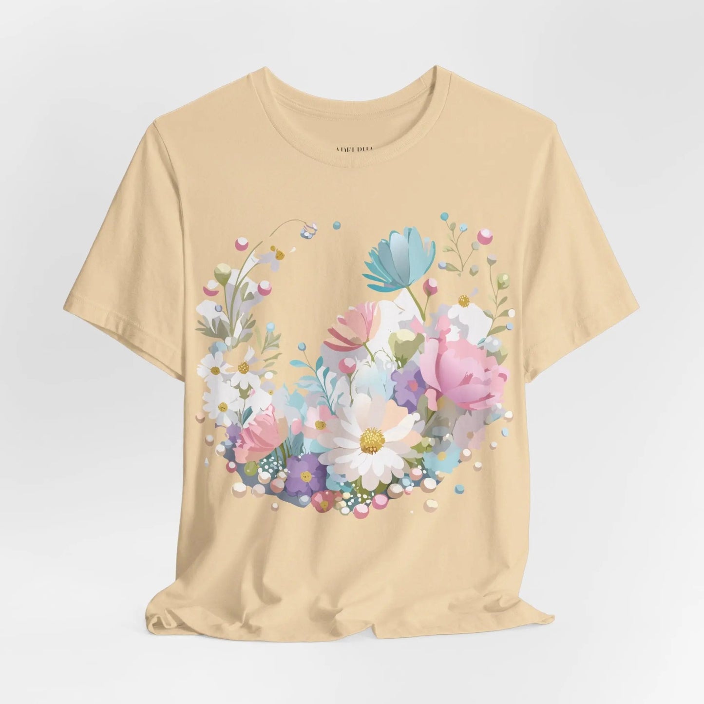 Unisex Graphic Tee With Vintage Inspired Floral Artwork From Adelpha Jersey Short Sleeve