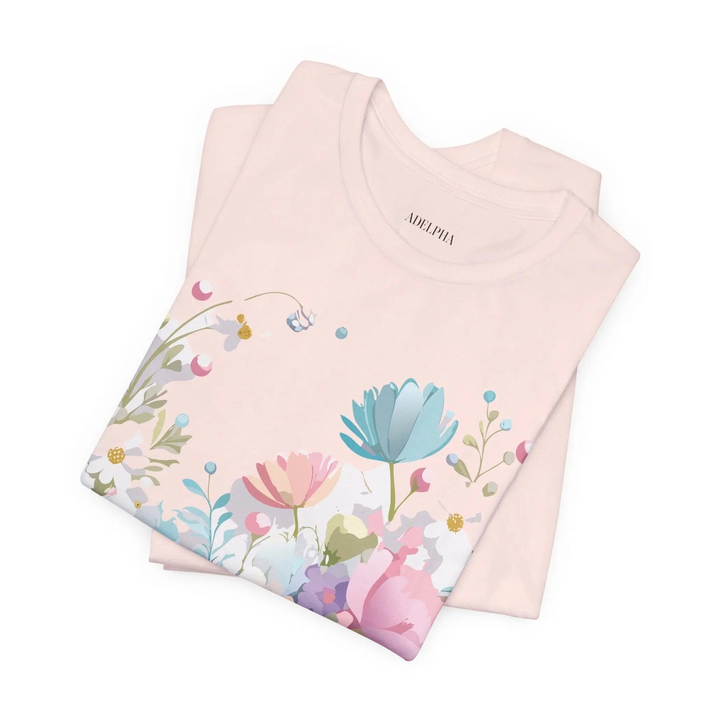 Unisex Graphic Tee With Vintage Inspired Floral Artwork From Adelpha Jersey Short Sleeve
