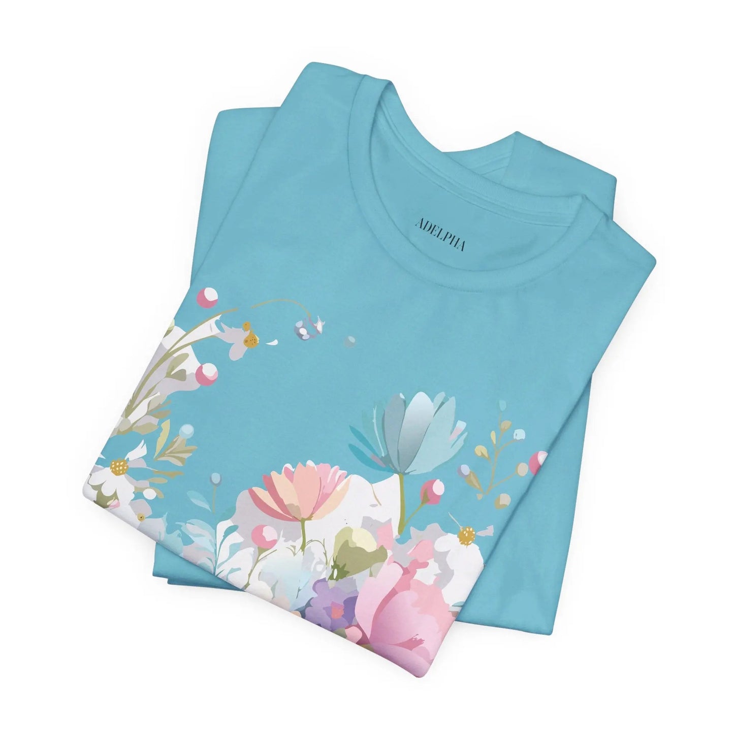 Unisex Graphic Tee With Vintage Inspired Floral Artwork From Adelpha Jersey Short Sleeve