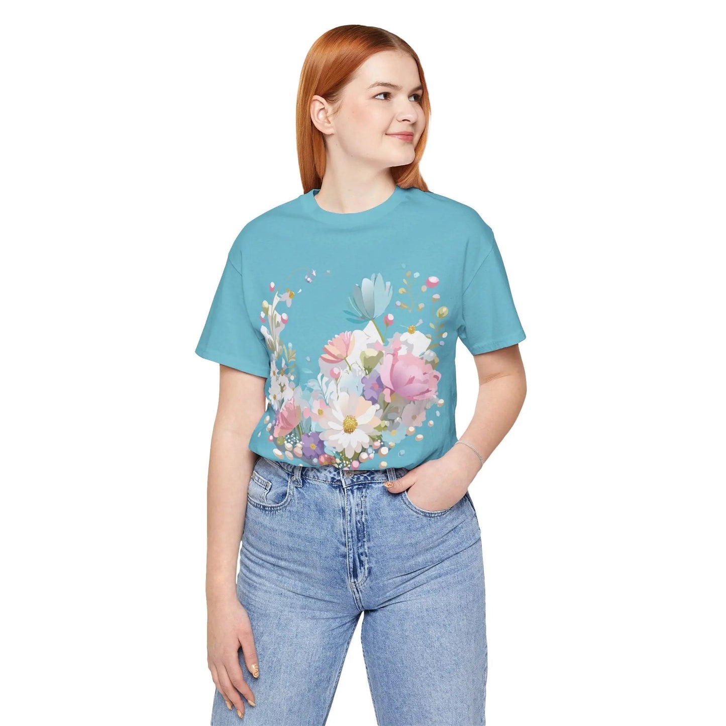 Unisex Graphic Tee With Vintage Inspired Floral Artwork From Adelpha Jersey Short Sleeve