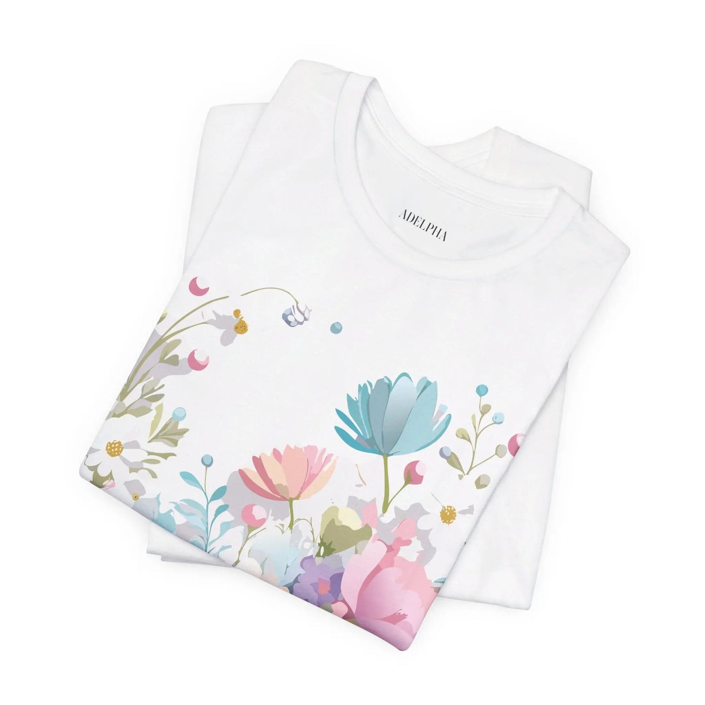 Unisex Graphic Tee With Vintage Inspired Floral Artwork From Adelpha Jersey Short Sleeve