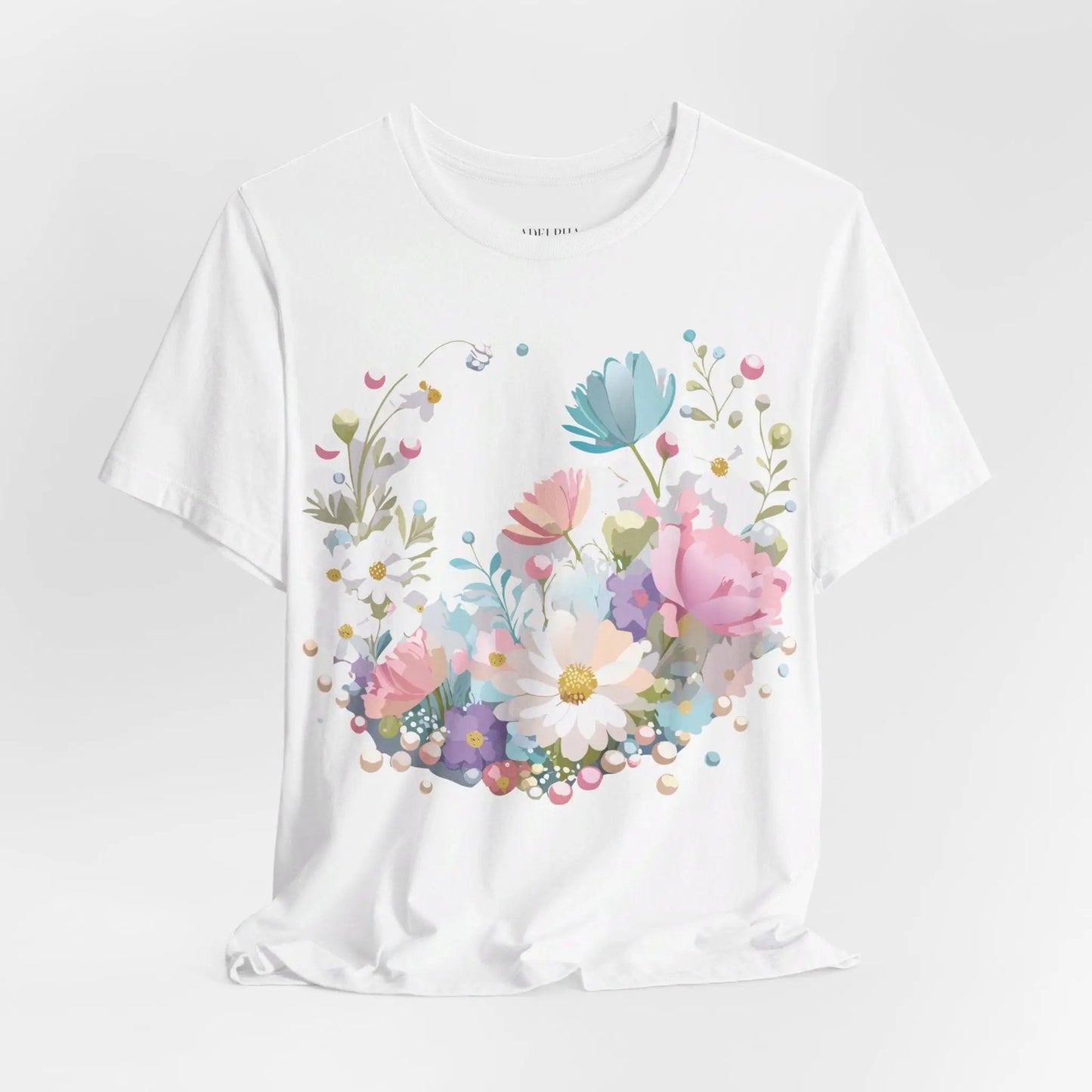 Unisex Graphic Tee With Vintage Inspired Floral Artwork From Adelpha Jersey Short Sleeve