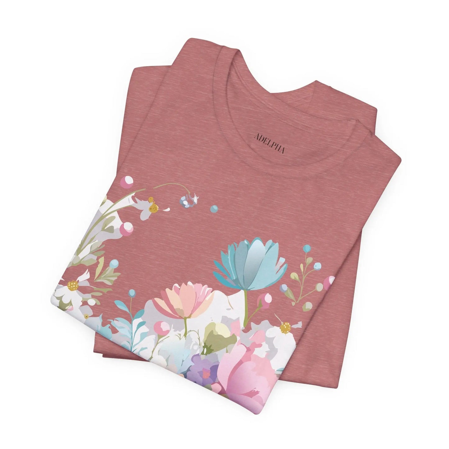 Unisex Graphic Tee With Vintage Inspired Floral Artwork From Adelpha Jersey Short Sleeve