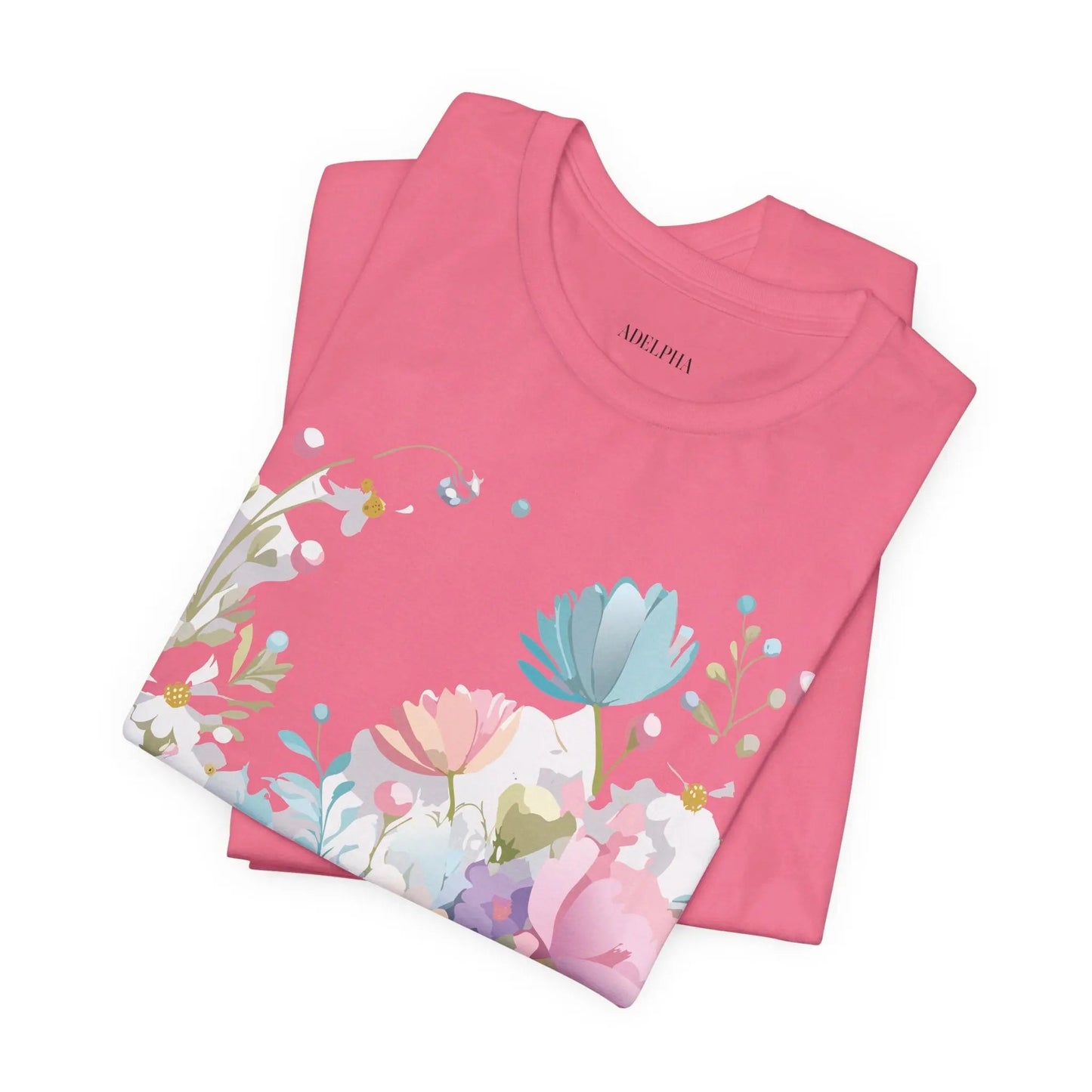 Unisex Graphic Tee With Vintage Inspired Floral Artwork From Adelpha Jersey Short Sleeve