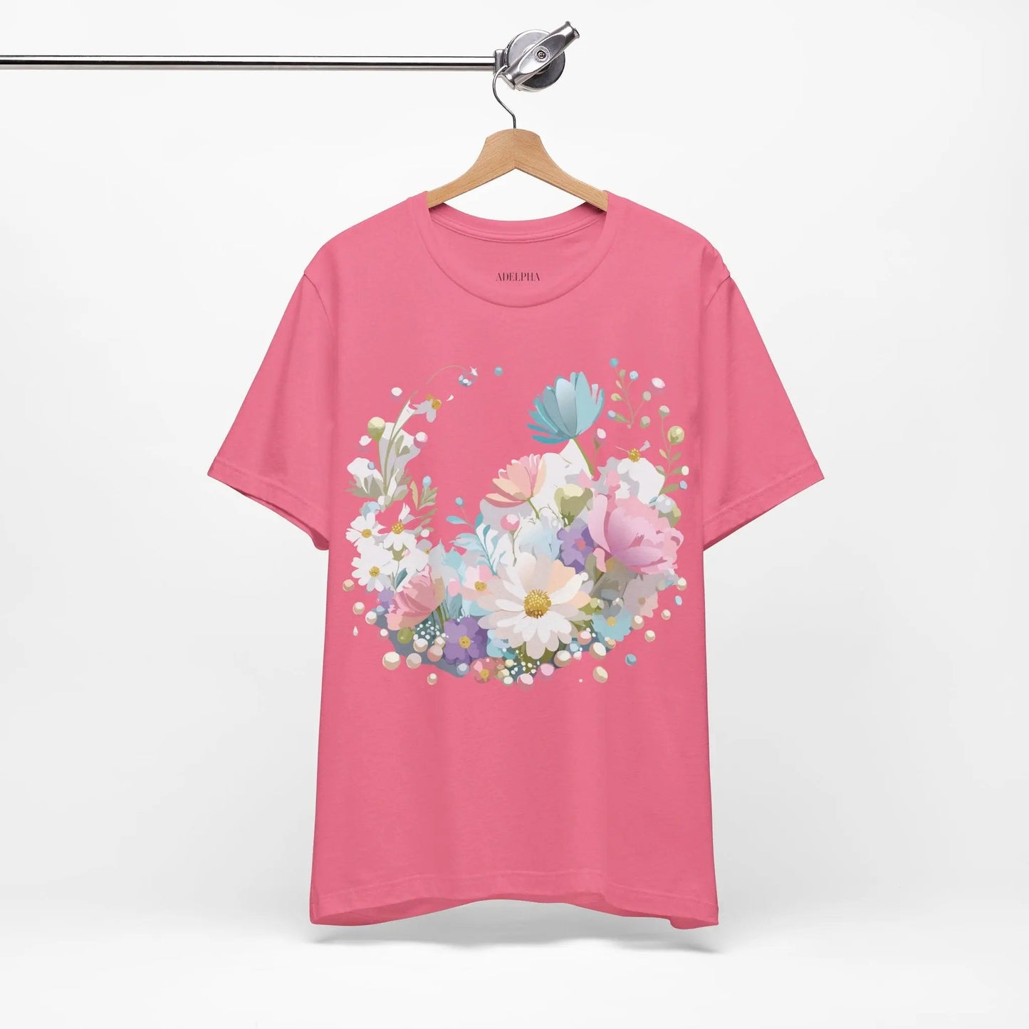 Unisex Graphic Tee With Vintage Inspired Floral Artwork From Adelpha Jersey Short Sleeve