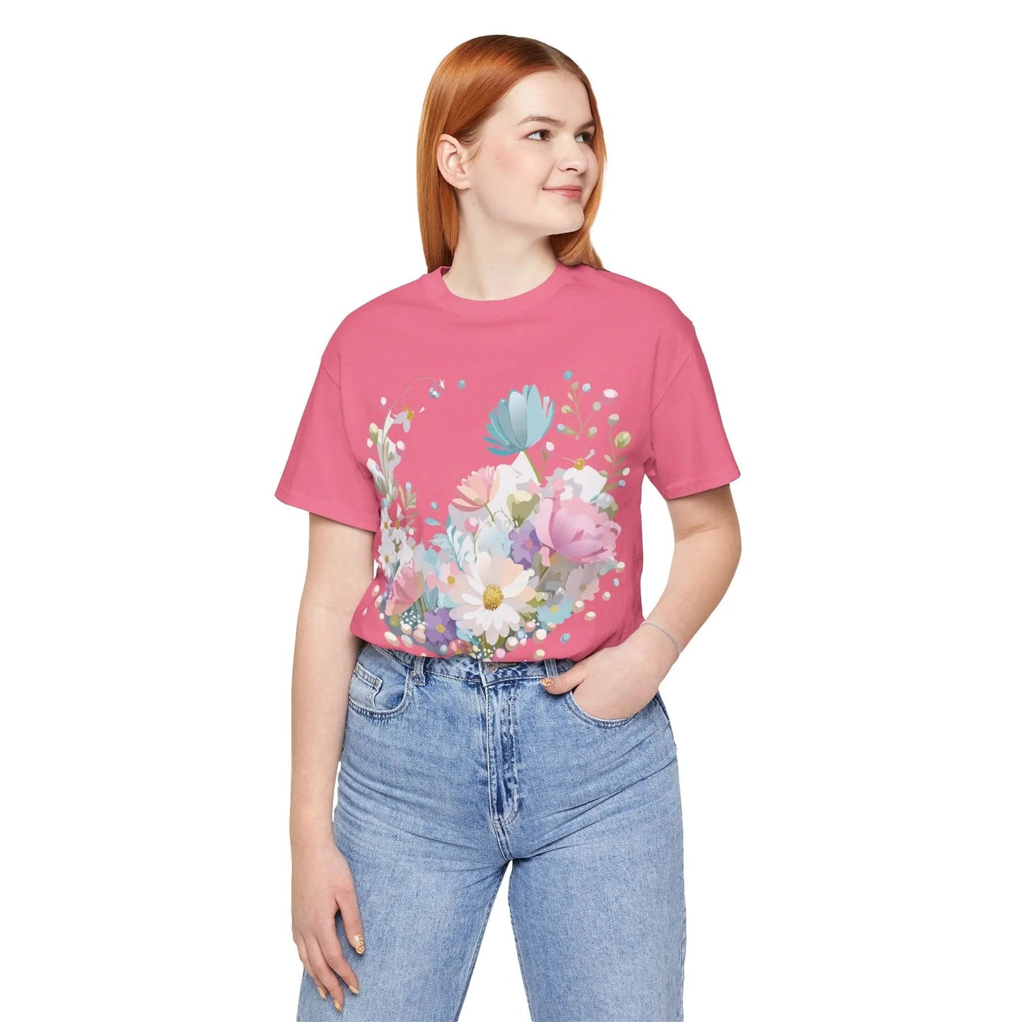 Unisex Graphic Tee With Vintage Inspired Floral Artwork From Adelpha Jersey Short Sleeve