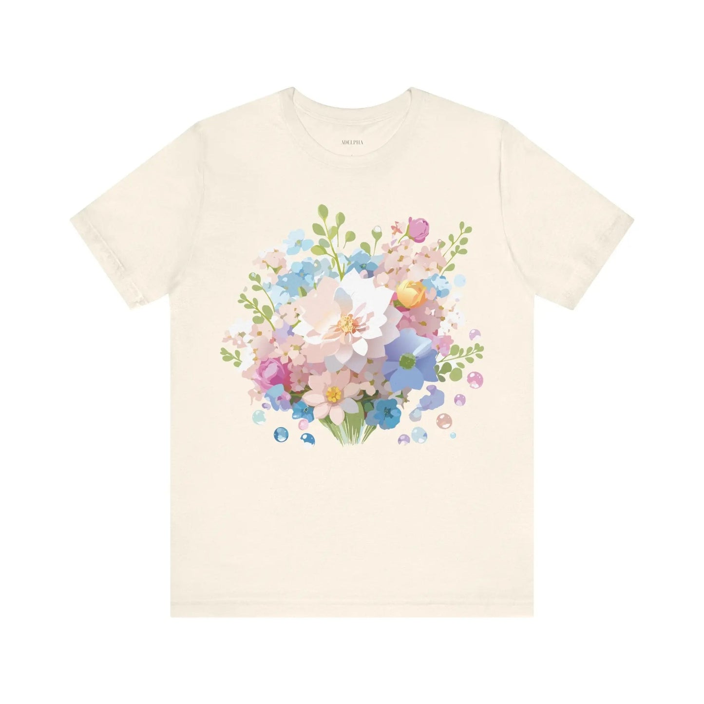 Floral Graphic Tee Unisex Vintage Inspired Art Design By Adelpha Premium Short Sleeve Tee