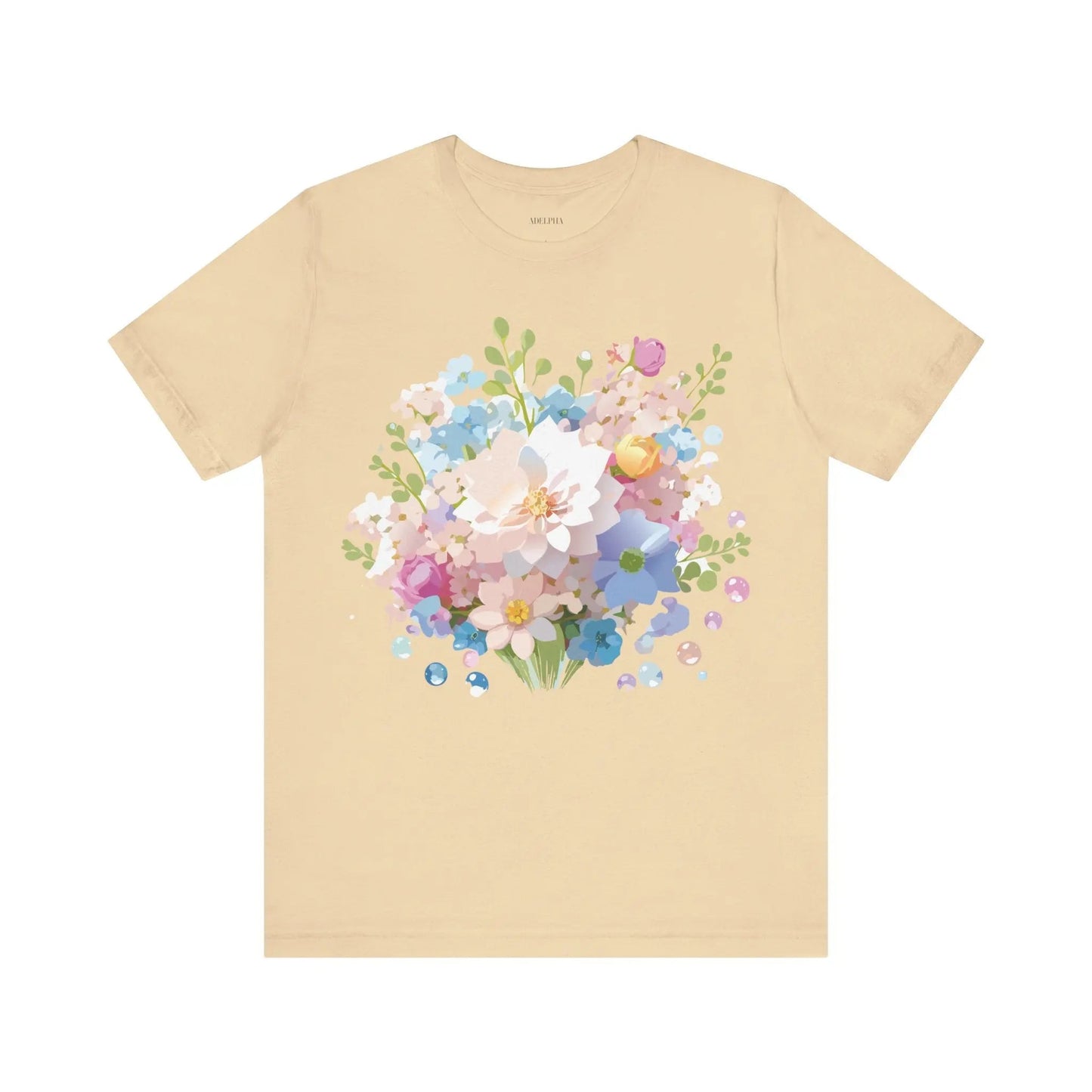 Floral Graphic Tee Unisex Vintage Inspired Art Design By Adelpha Premium Short Sleeve Tee