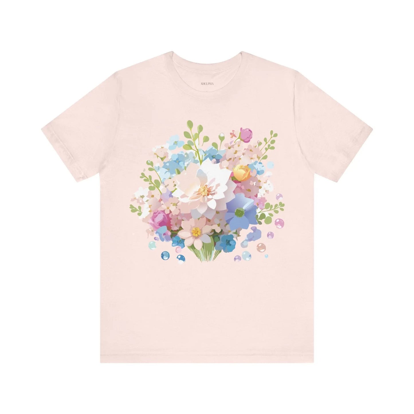 Floral Graphic Tee Unisex Vintage Inspired Art Design By Adelpha Premium Short Sleeve Tee