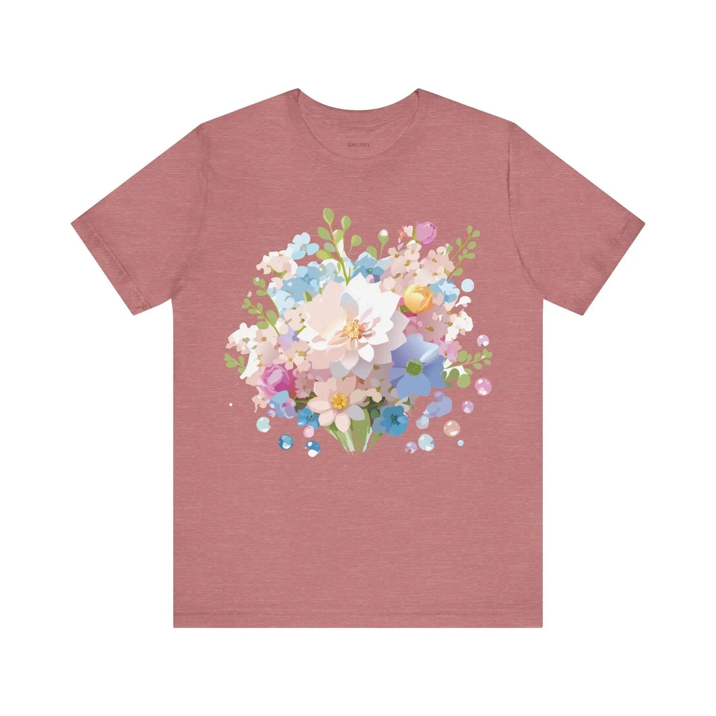Floral Graphic Tee Unisex Vintage Inspired Art Design By Adelpha Premium Short Sleeve Tee