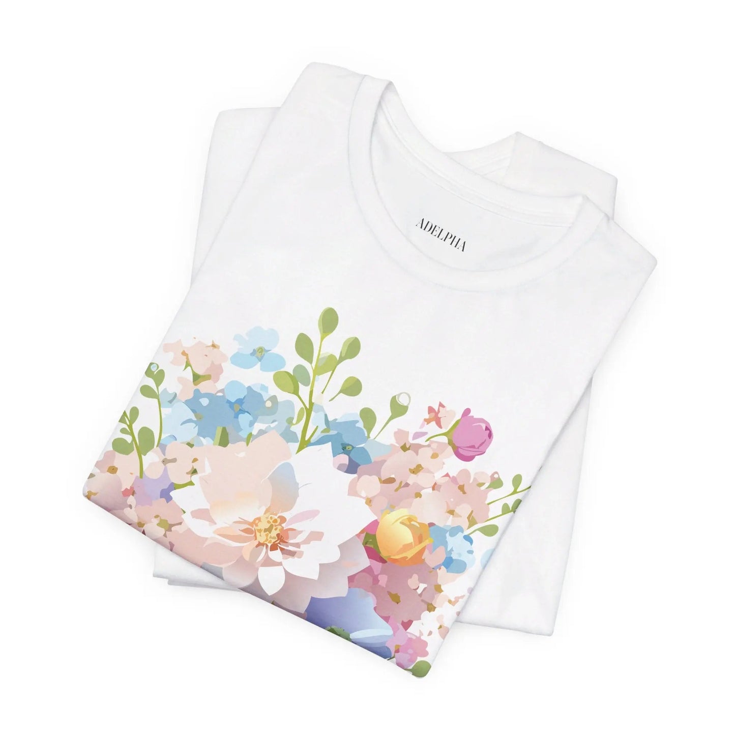 Floral Graphic Tee Unisex Vintage Inspired Art Design By Adelpha Premium Short Sleeve Tee