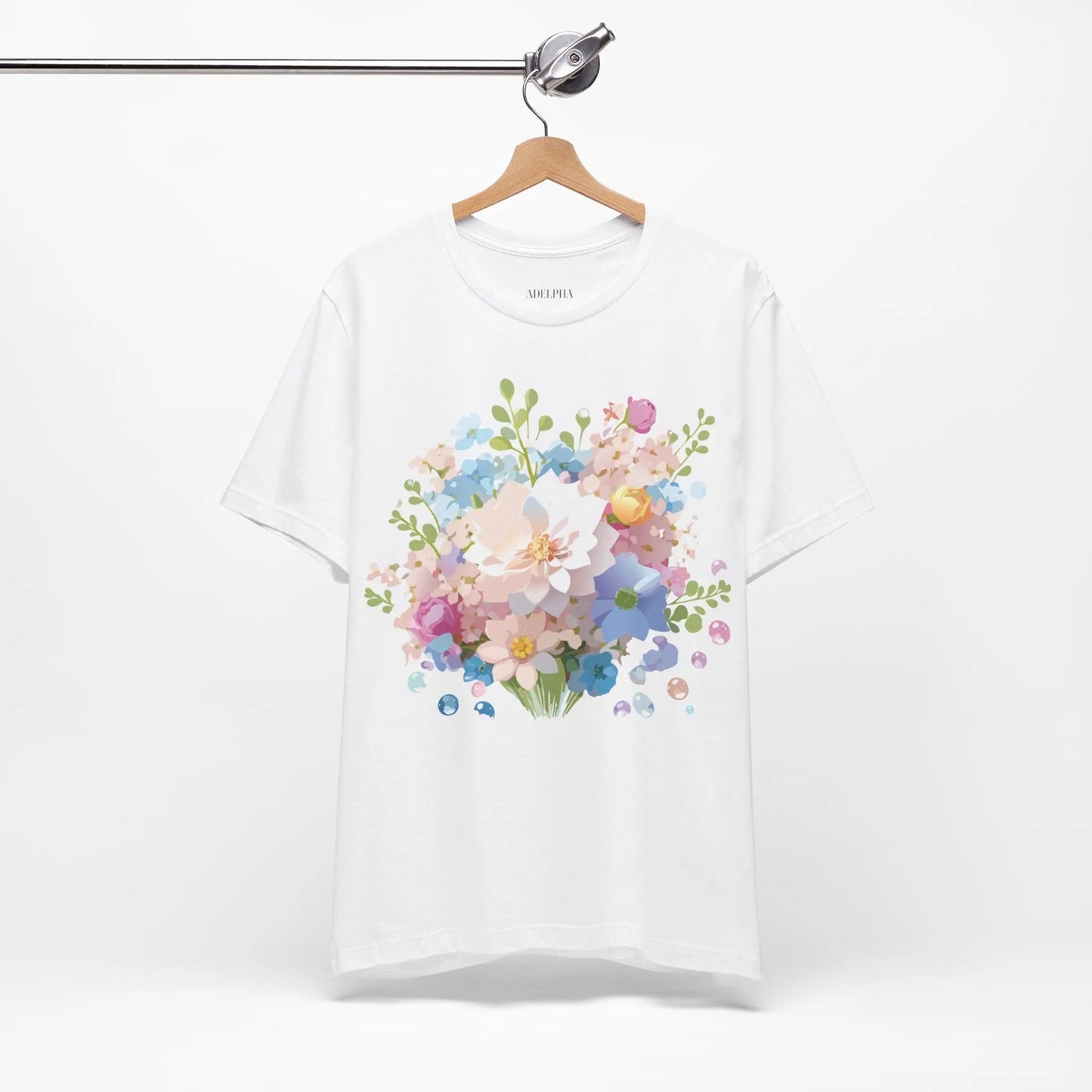 Floral Graphic Tee Unisex Vintage Inspired Art Design By Adelpha Premium Short Sleeve Tee